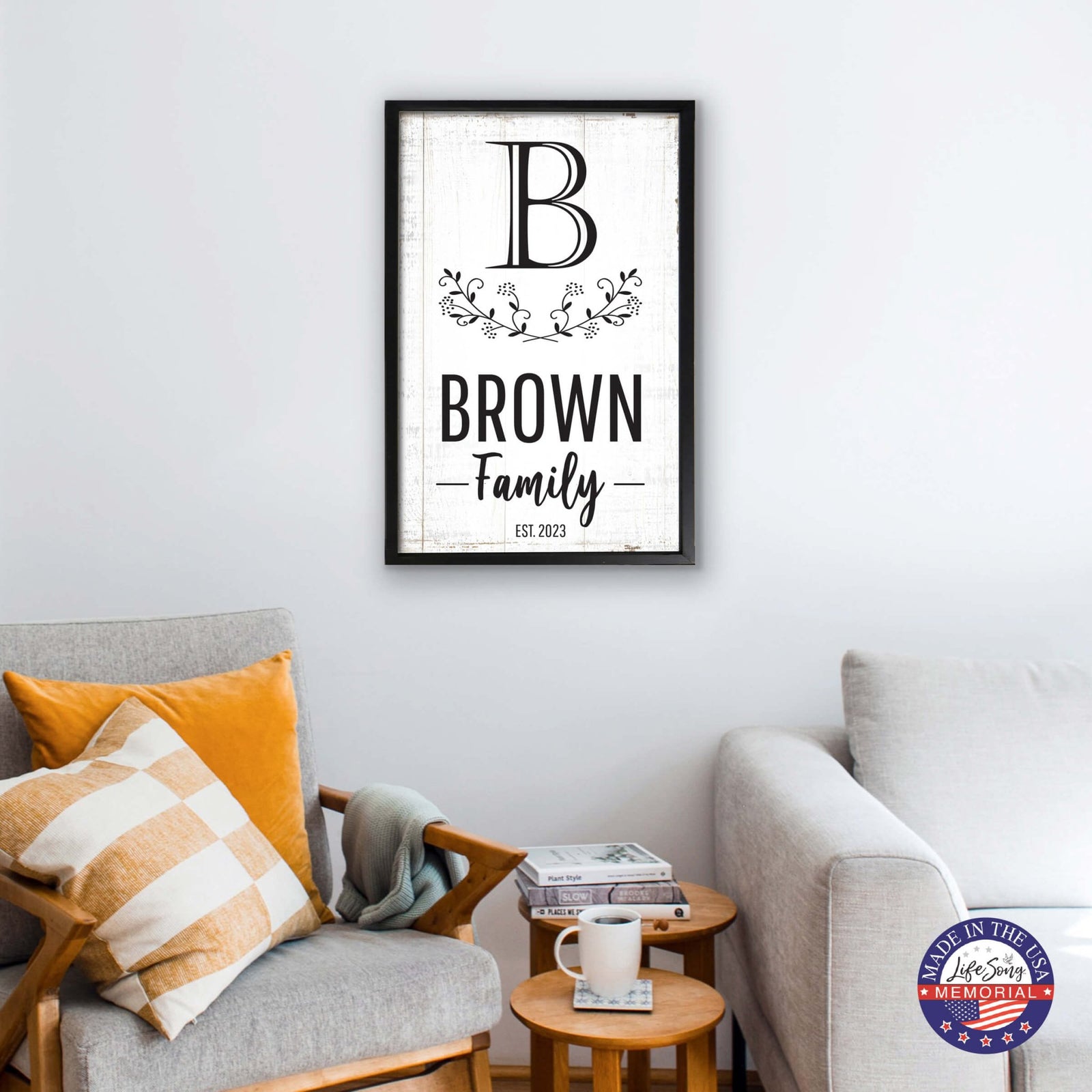 Personalized Framed Shadow Box for Family Home Décor - Brown Family - LifeSong Milestones