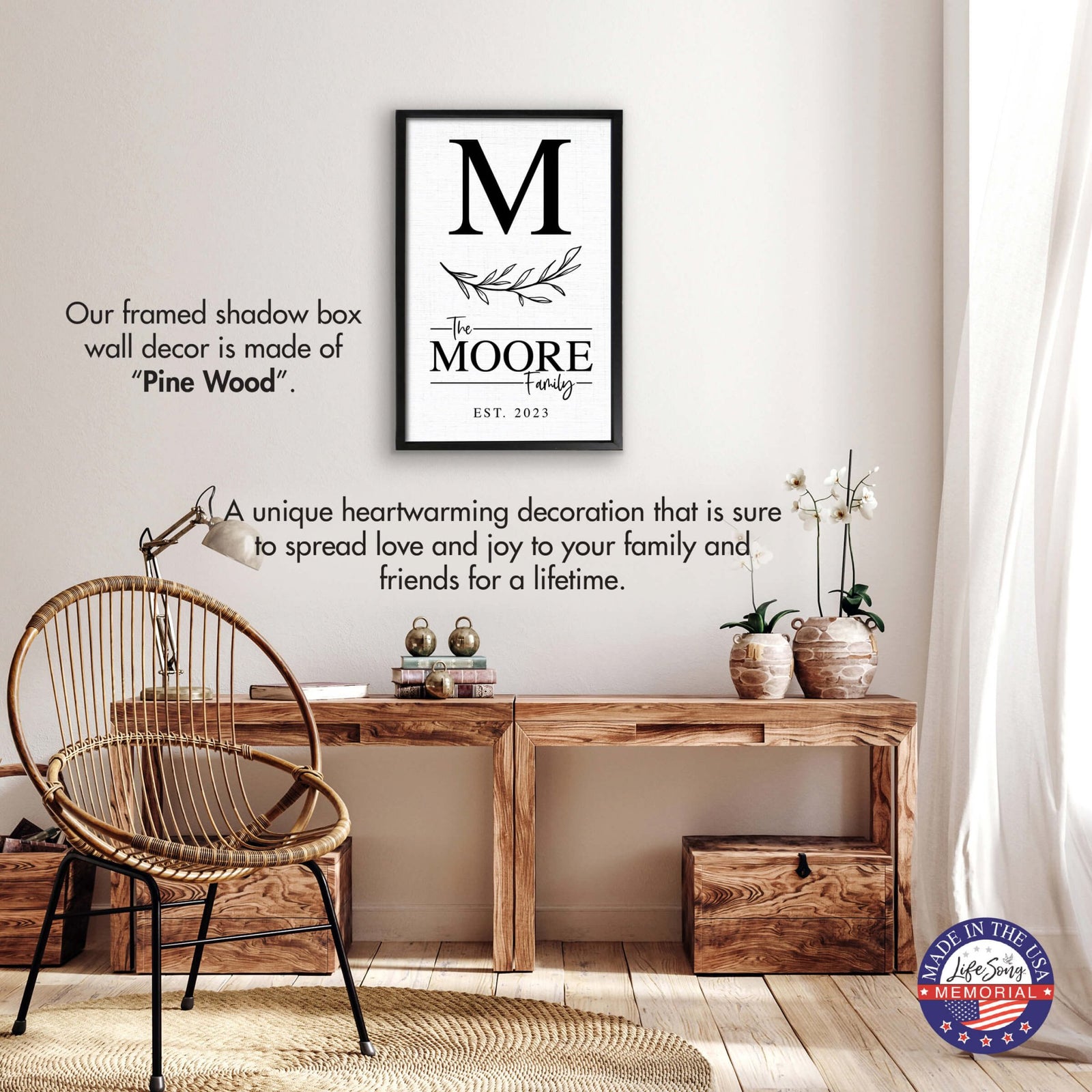 Personalized Framed Shadow Box for Family Home Décor - Moore Family - LifeSong Milestones
