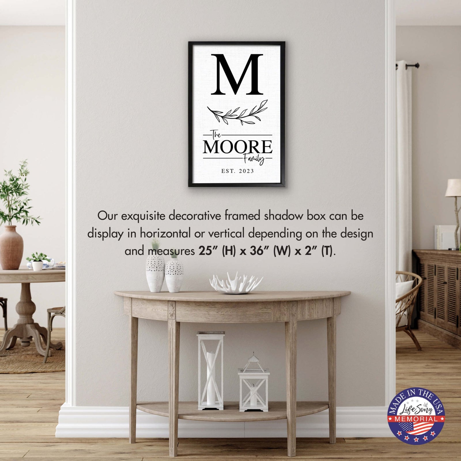 Personalized Framed Shadow Box for Family Home Décor - Moore Family - LifeSong Milestones