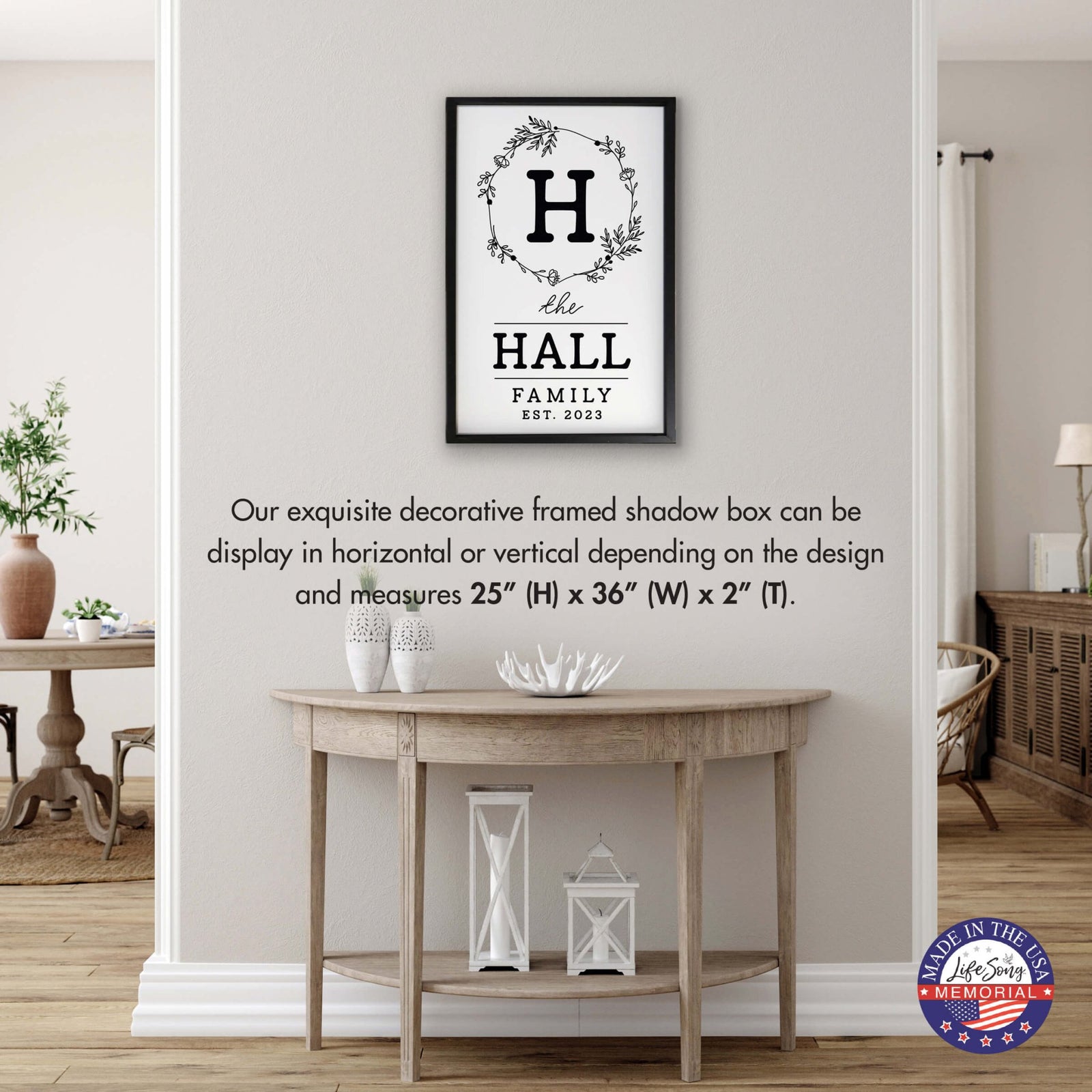 Personalized Framed Shadow Box for Family Home Décor - The Hall Family - LifeSong Milestones