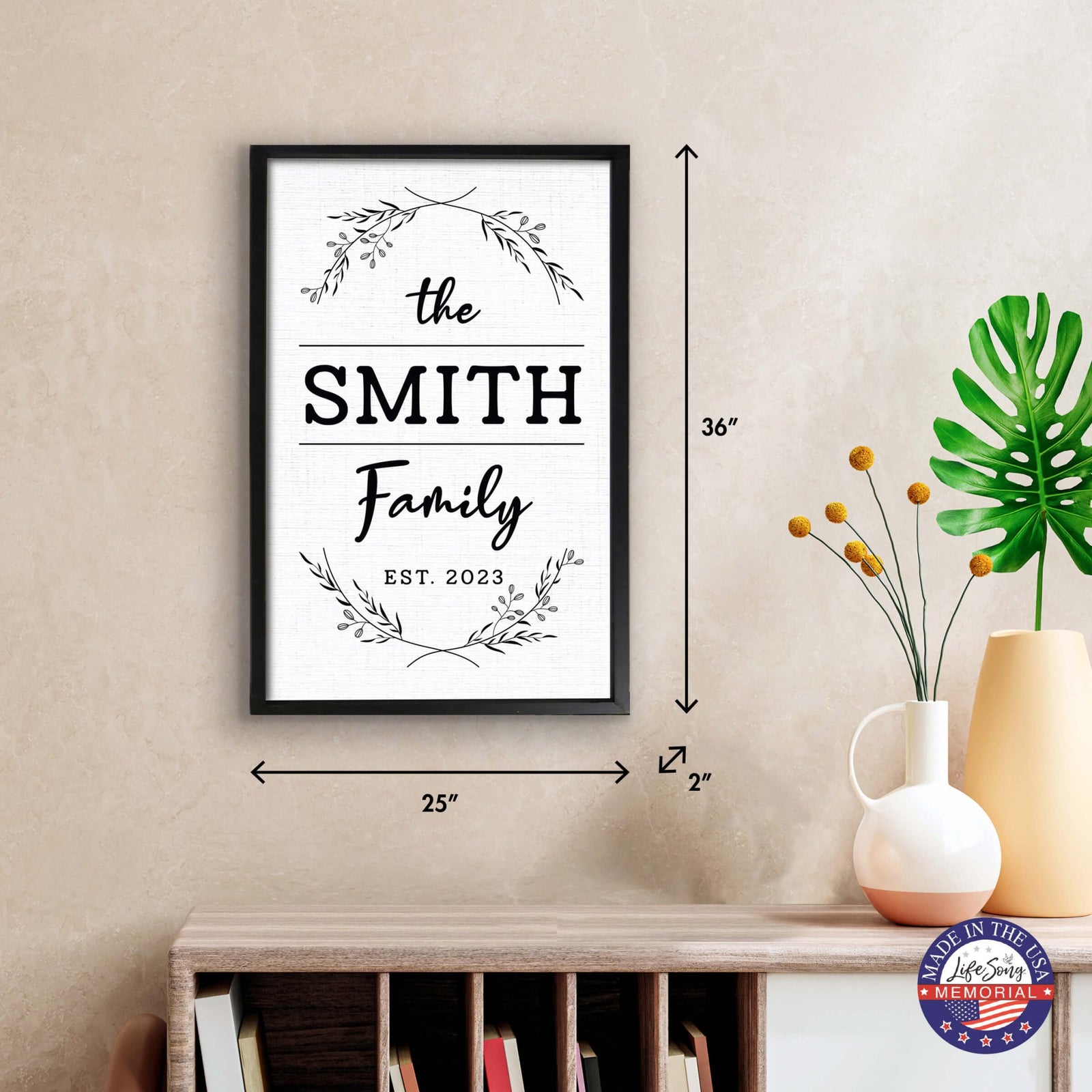 Personalized Framed Shadow Box for Family Home Décor - The Smith Family - LifeSong Milestones