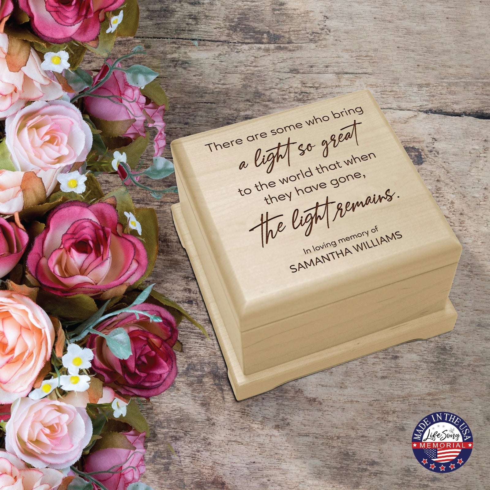 Personalized Funeral Cremation Keepsake Urn For Human Ashes - There Are Some Who Bring Light - LifeSong Milestones