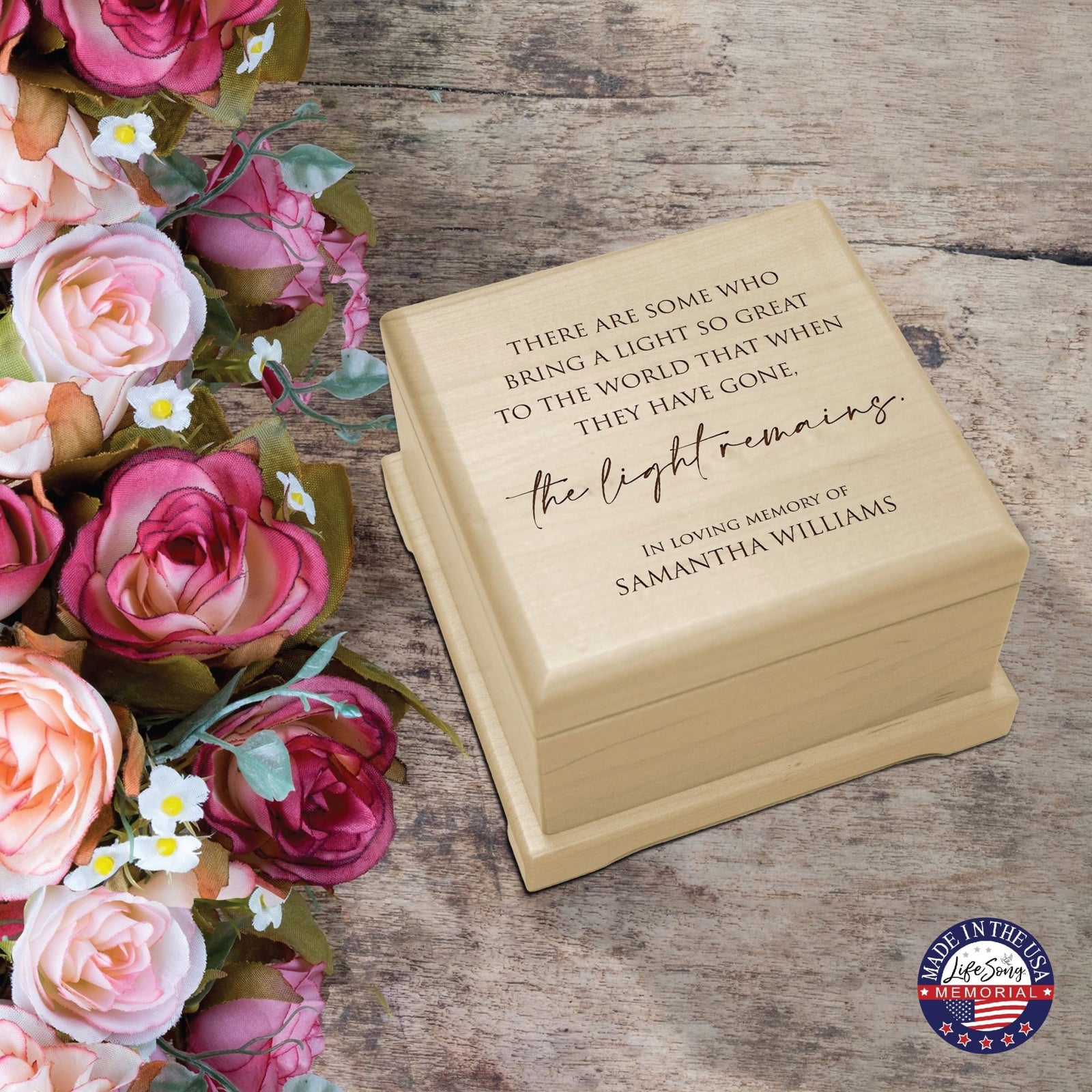 Personalized Funeral Cremation Keepsake Urn For Human Ashes - There Are Some Who Bring Light - LifeSong Milestones