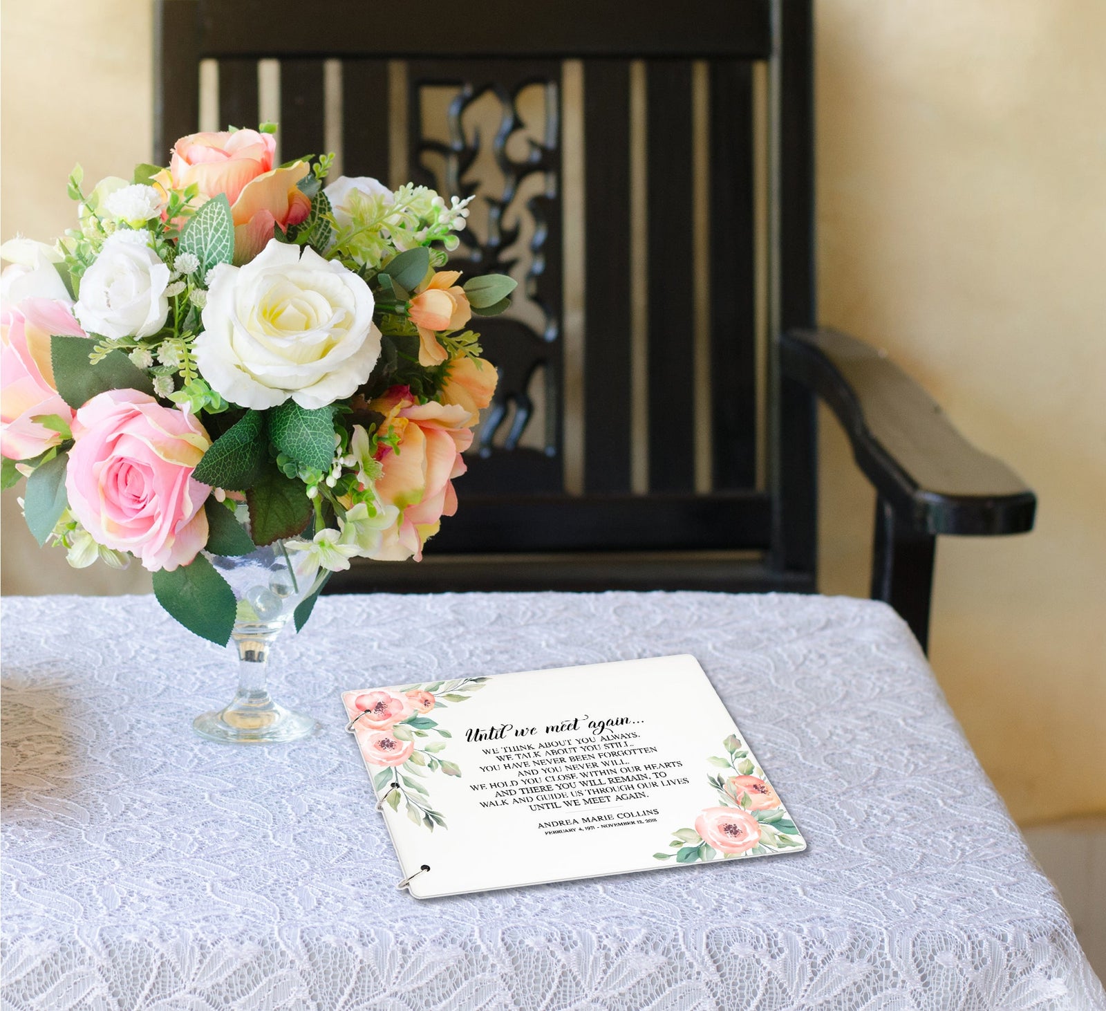 Personalized Funeral Memorial Service Guest Book - Until We Meet Again - LifeSong Milestones