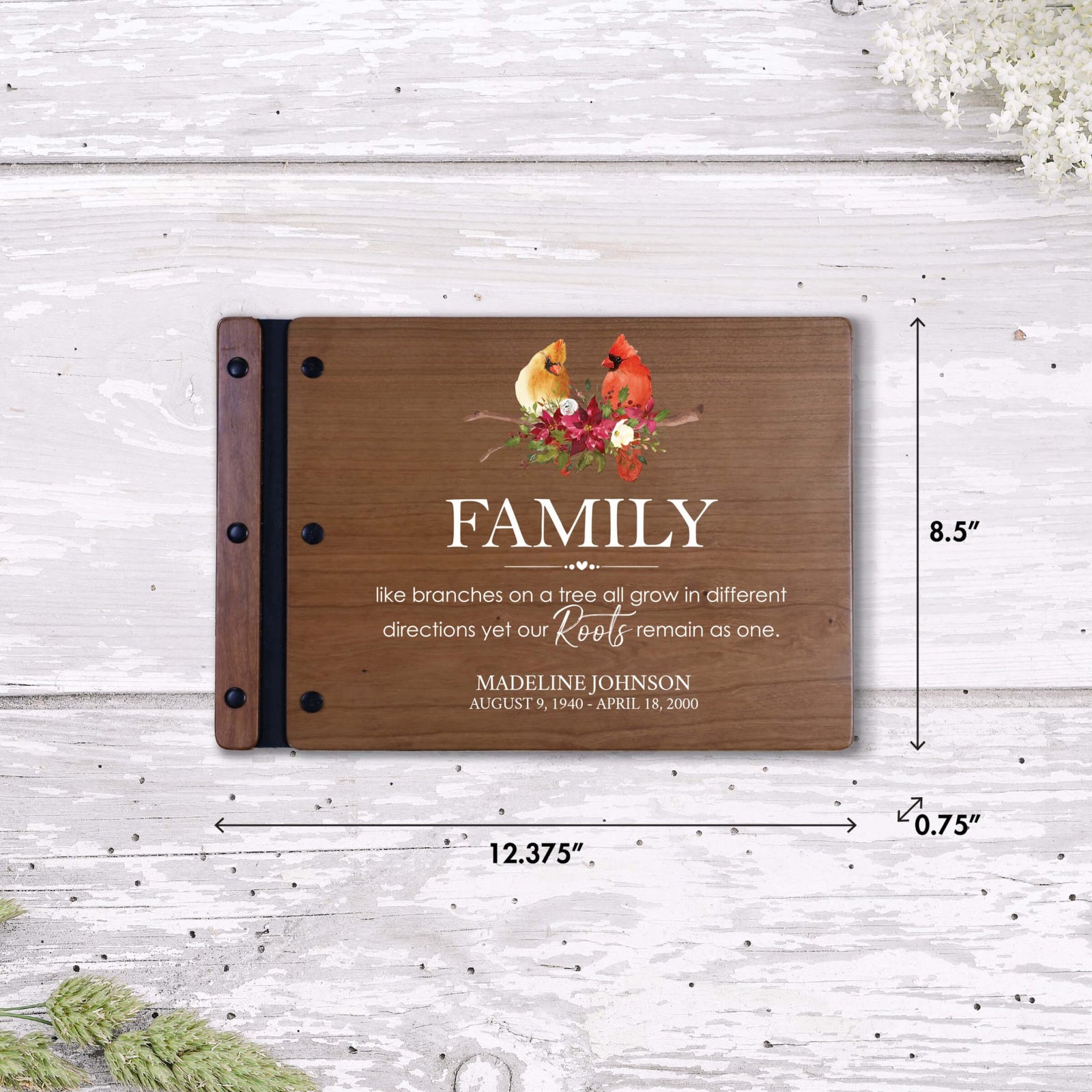 Personalized Funeral Wooden Guestbook for Memorial Service - Family Like Branches - LifeSong Milestones