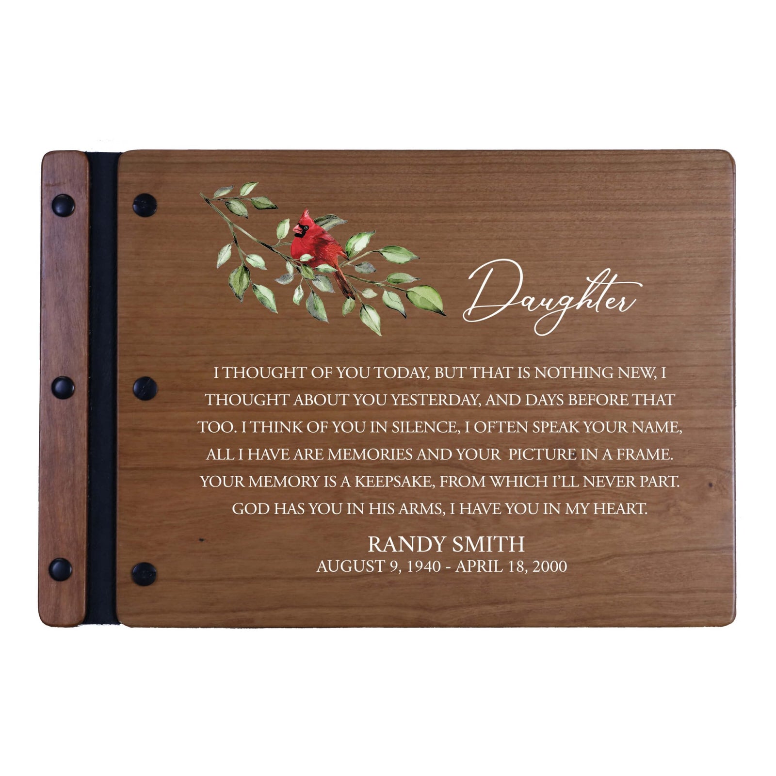 Personalized Funeral Wooden Guestbook for Memorial Service - I Thought of You Today - LifeSong Milestones