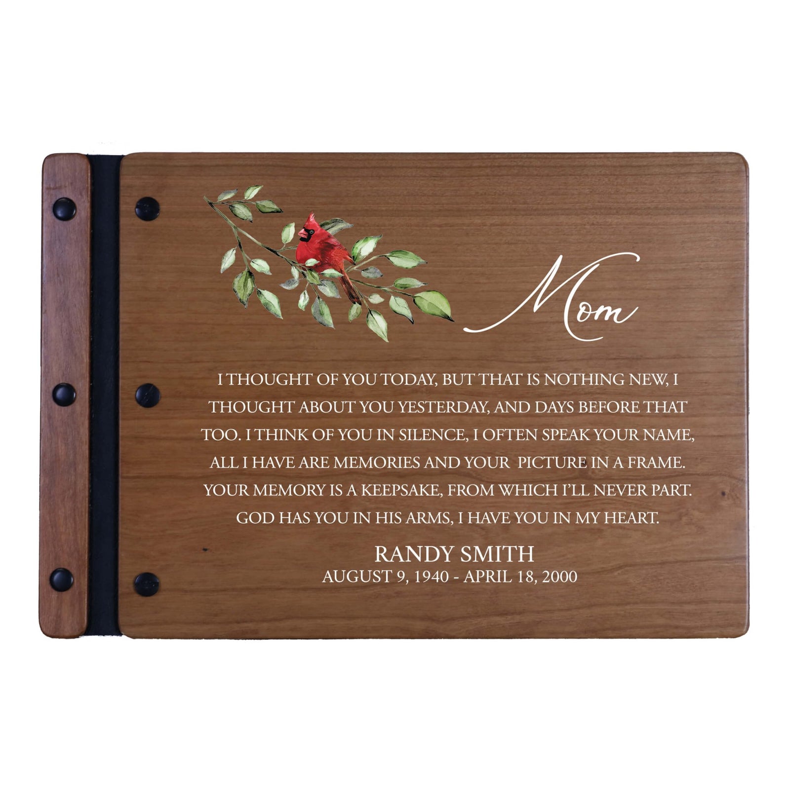 Personalized Funeral Wooden Guestbook for Memorial Service - I Thought of You Today - LifeSong Milestones