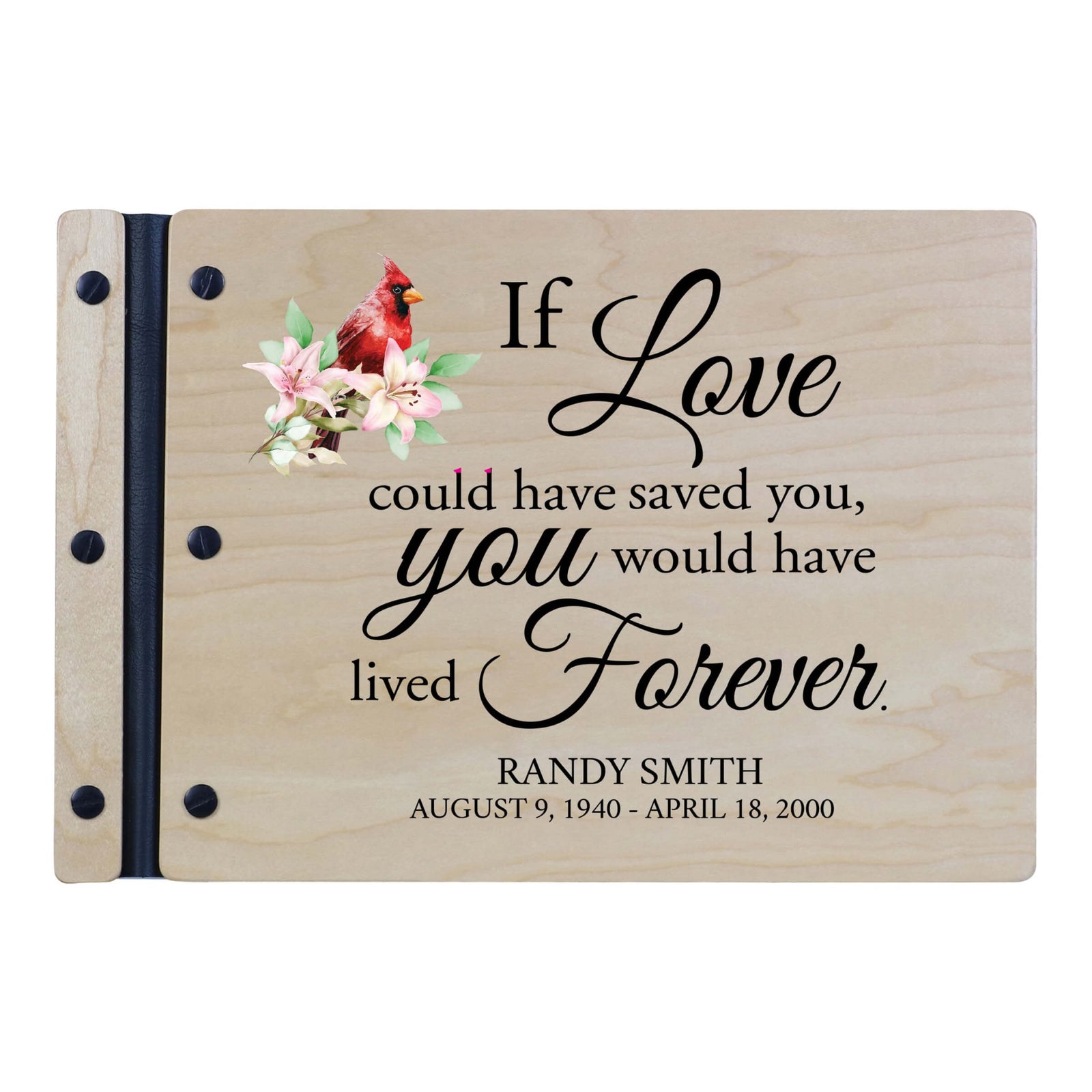 Personalized Funeral Wooden Guestbook for Memorial Service - If Love Could Have Saved - LifeSong Milestones
