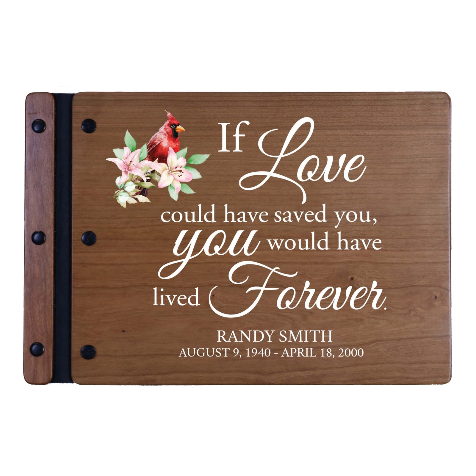 Personalized Funeral Wooden Guestbook for Memorial Service - If Love Could Have Saved - LifeSong Milestones