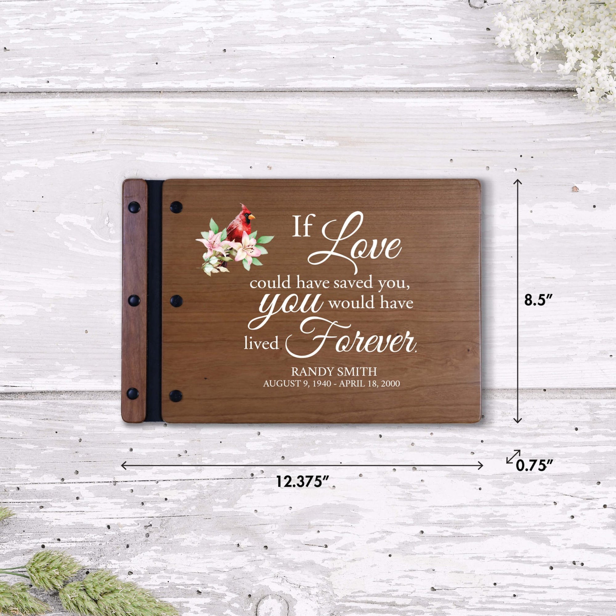 Personalized Funeral Wooden Guestbook for Memorial Service - If Love Could Have Saved - LifeSong Milestones