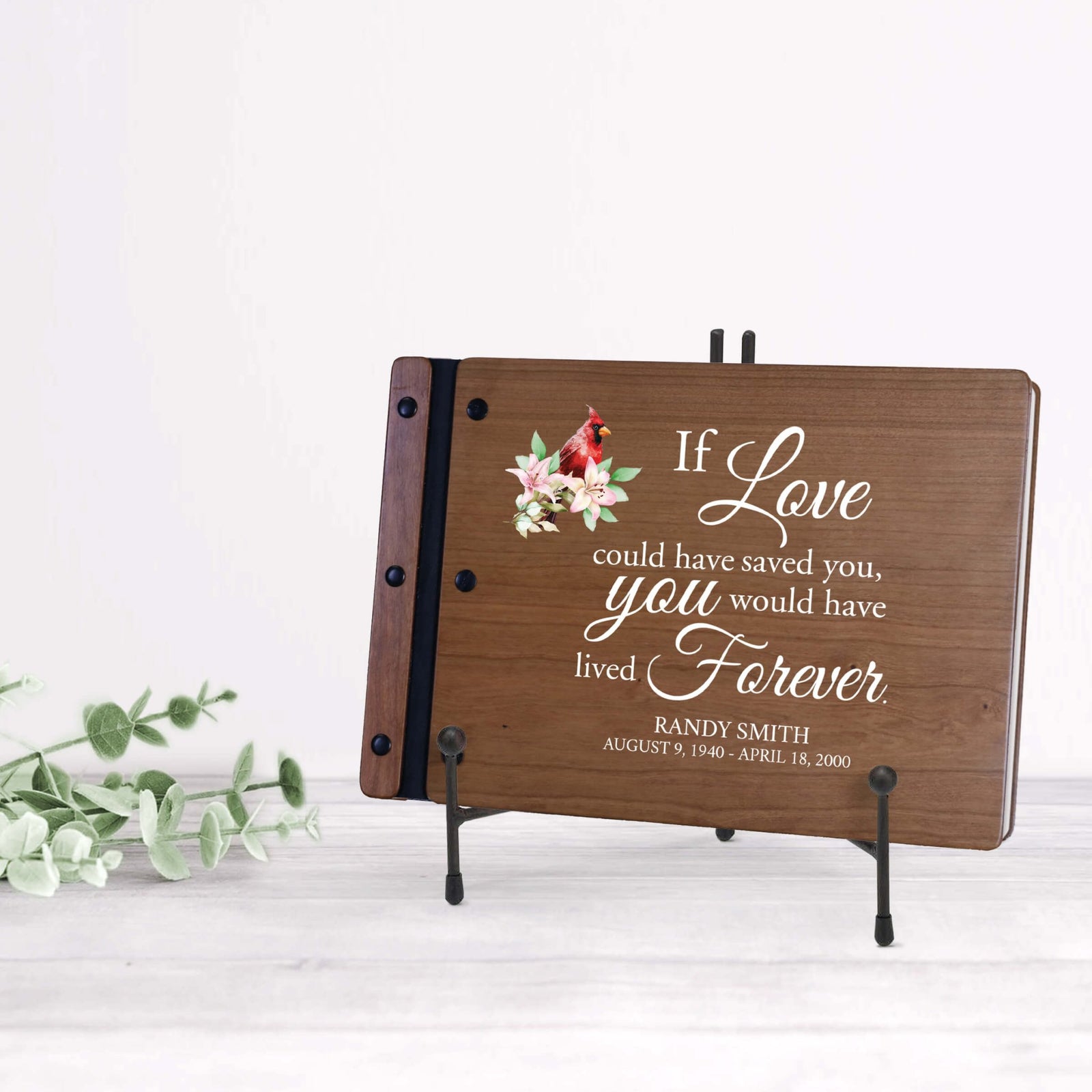 Personalized Funeral Wooden Guestbook for Memorial Service - If Love Could Have Saved - LifeSong Milestones