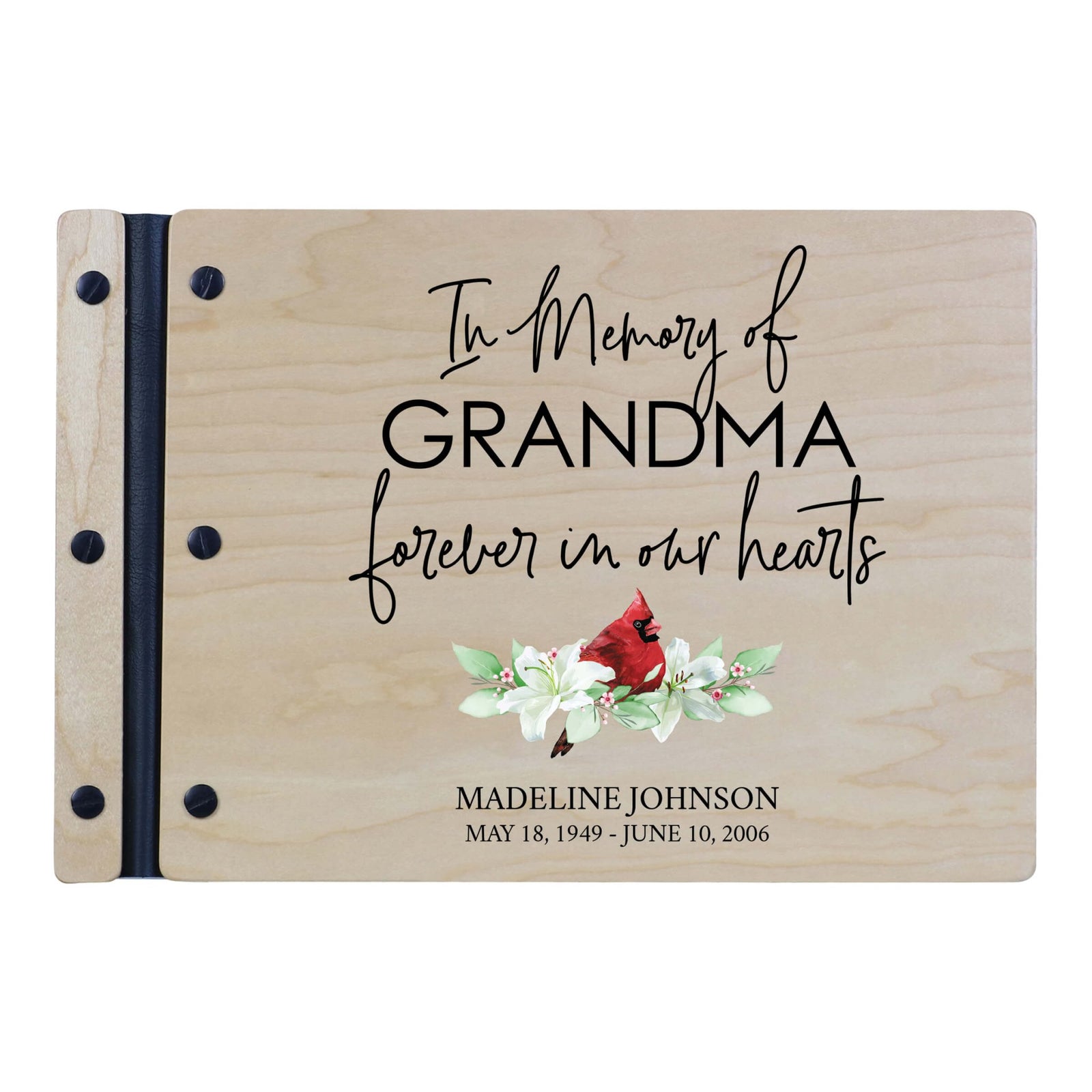 Personalized Funeral Wooden Guestbook for Memorial Service - In the Memory of - LifeSong Milestones