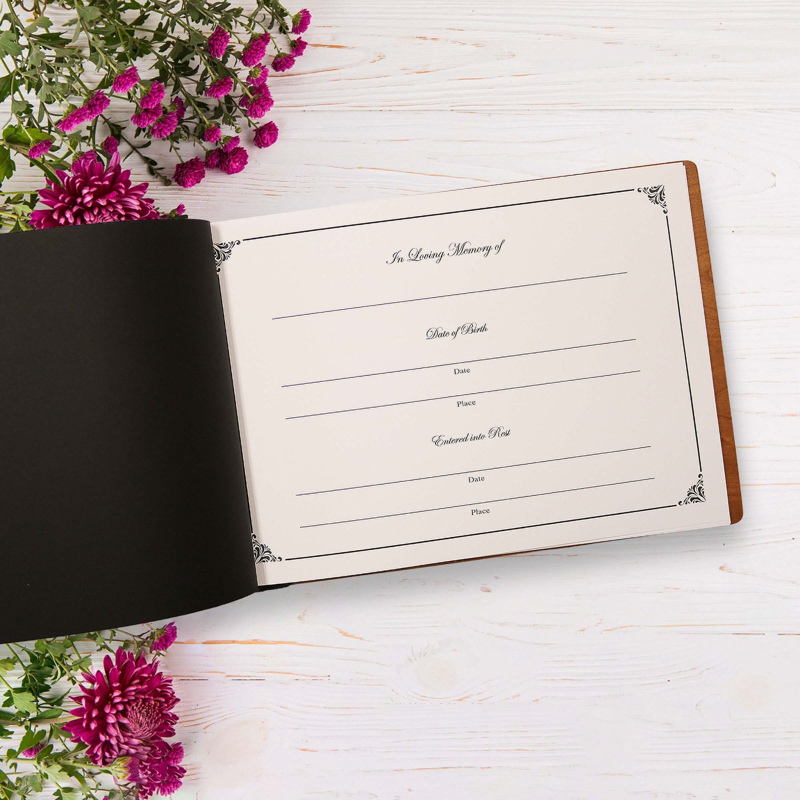 Personalized Funeral Wooden Guestbook for Memorial Service - In the Memory of - LifeSong Milestones