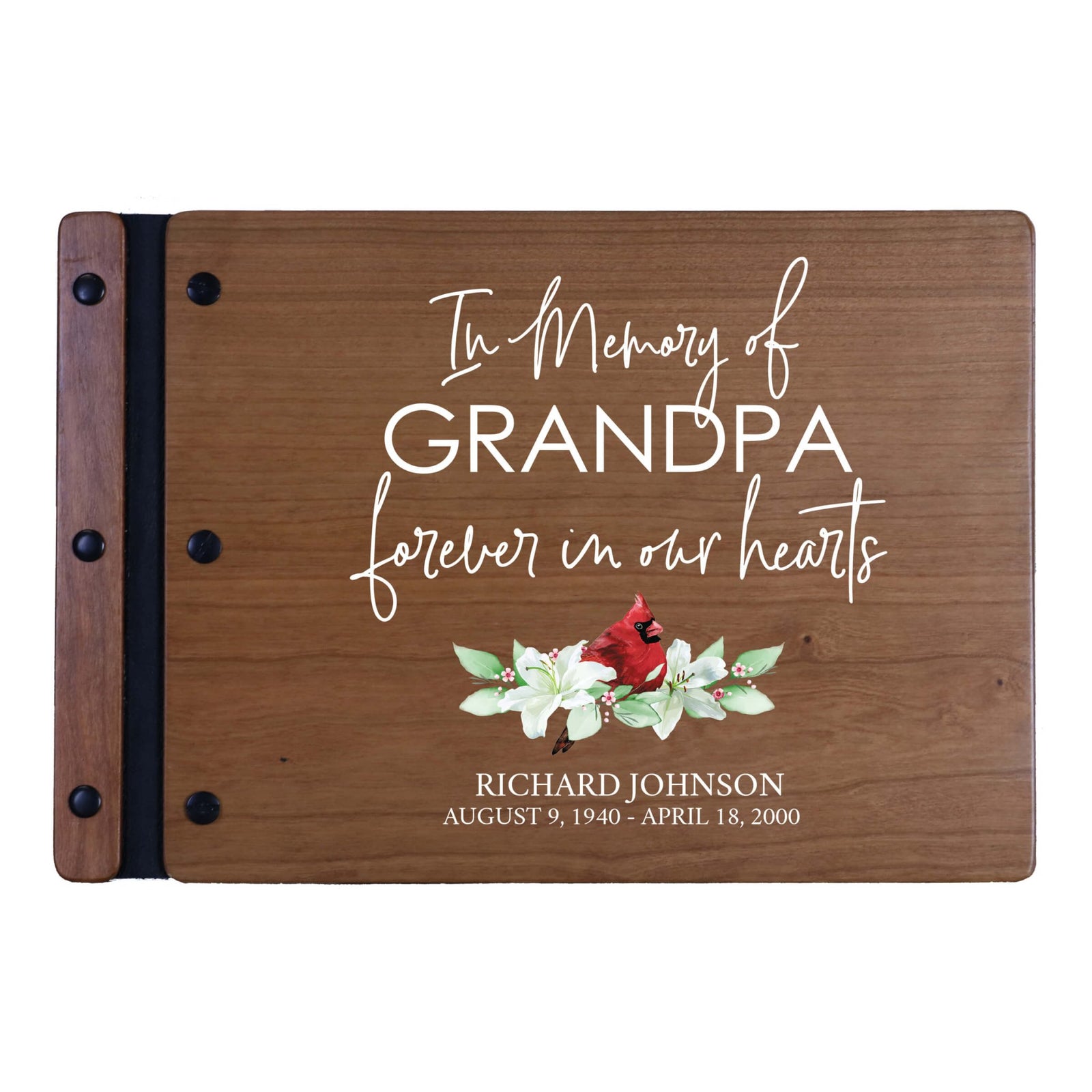 Personalized Funeral Wooden Guestbook for Memorial Service - In the Memory of - LifeSong Milestones