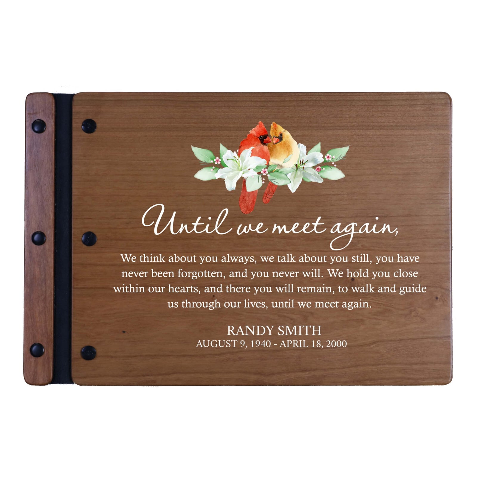 Personalized Funeral Wooden Guestbook for Memorial Service - Until We Meet Again - LifeSong Milestones