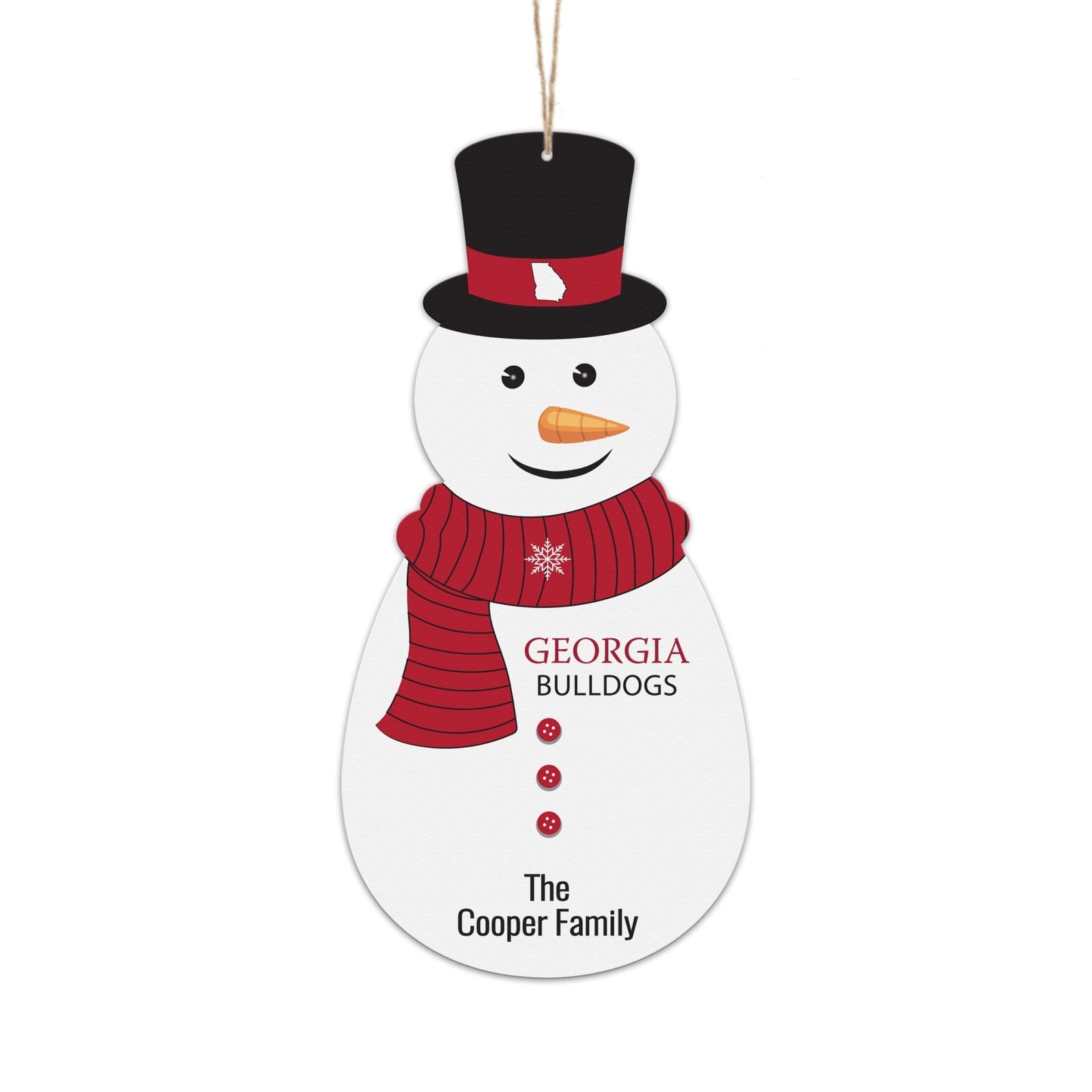 Personalized Georgia Snowman Ornament Gift - LifeSong Milestones
