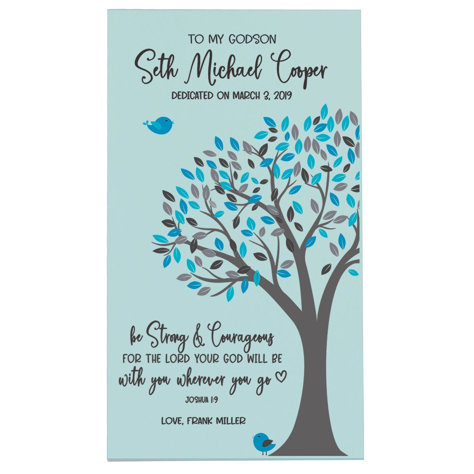 Lifesong Milestones Baptismal Wooden Wall Plaque Home Decor Gift for Boys