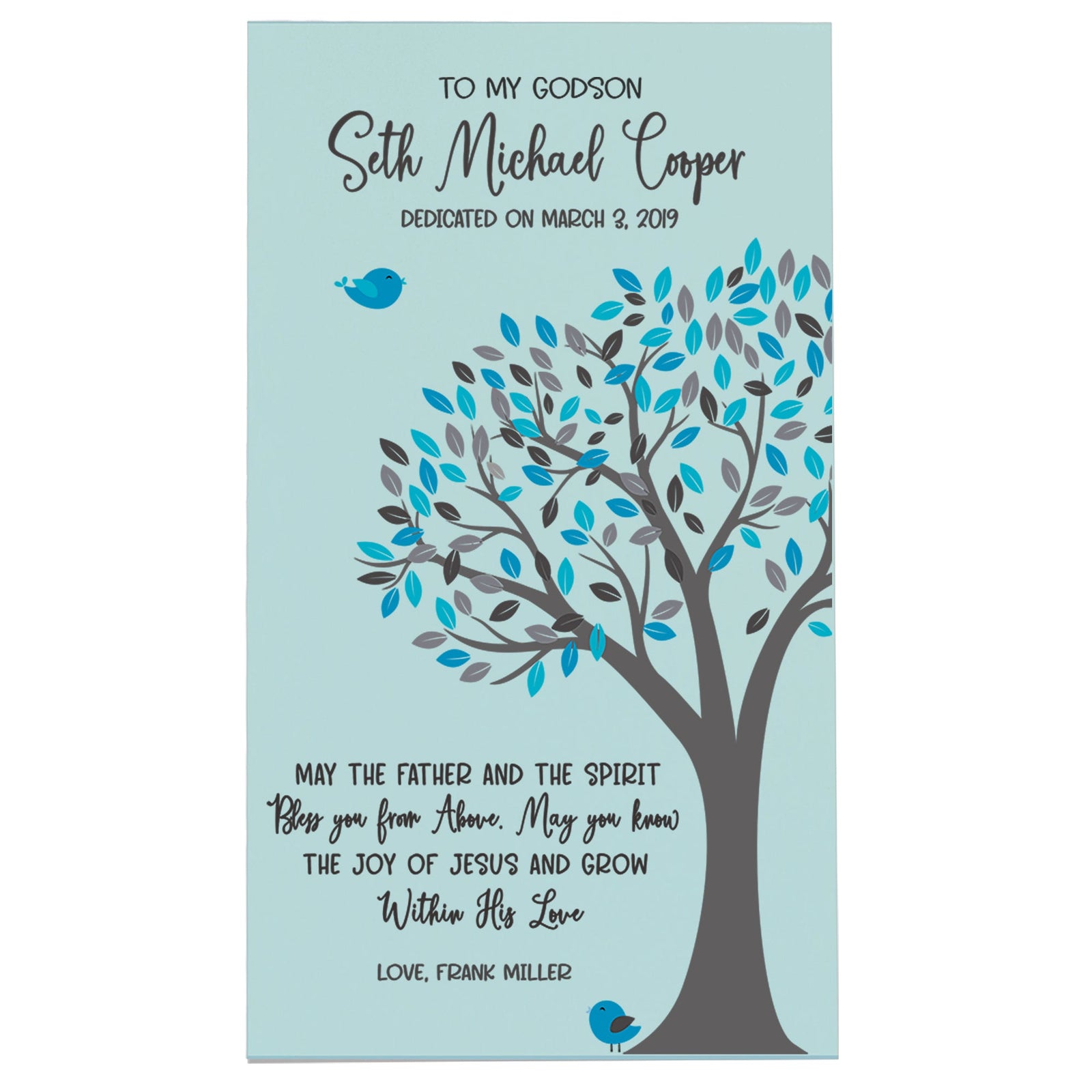 Lifesong Milestones Baptismal Wooden Wall Plaque Home Decor Gift for Boys