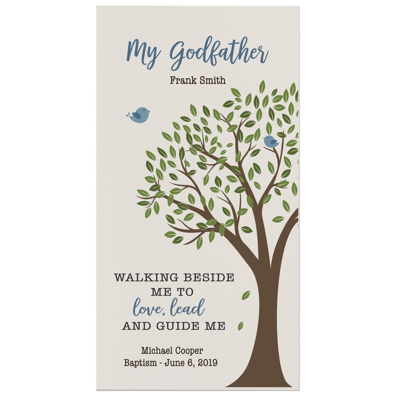 Lifesong Milestones Personalized Baptism Wooden Wall Plaque Gift for Godfather