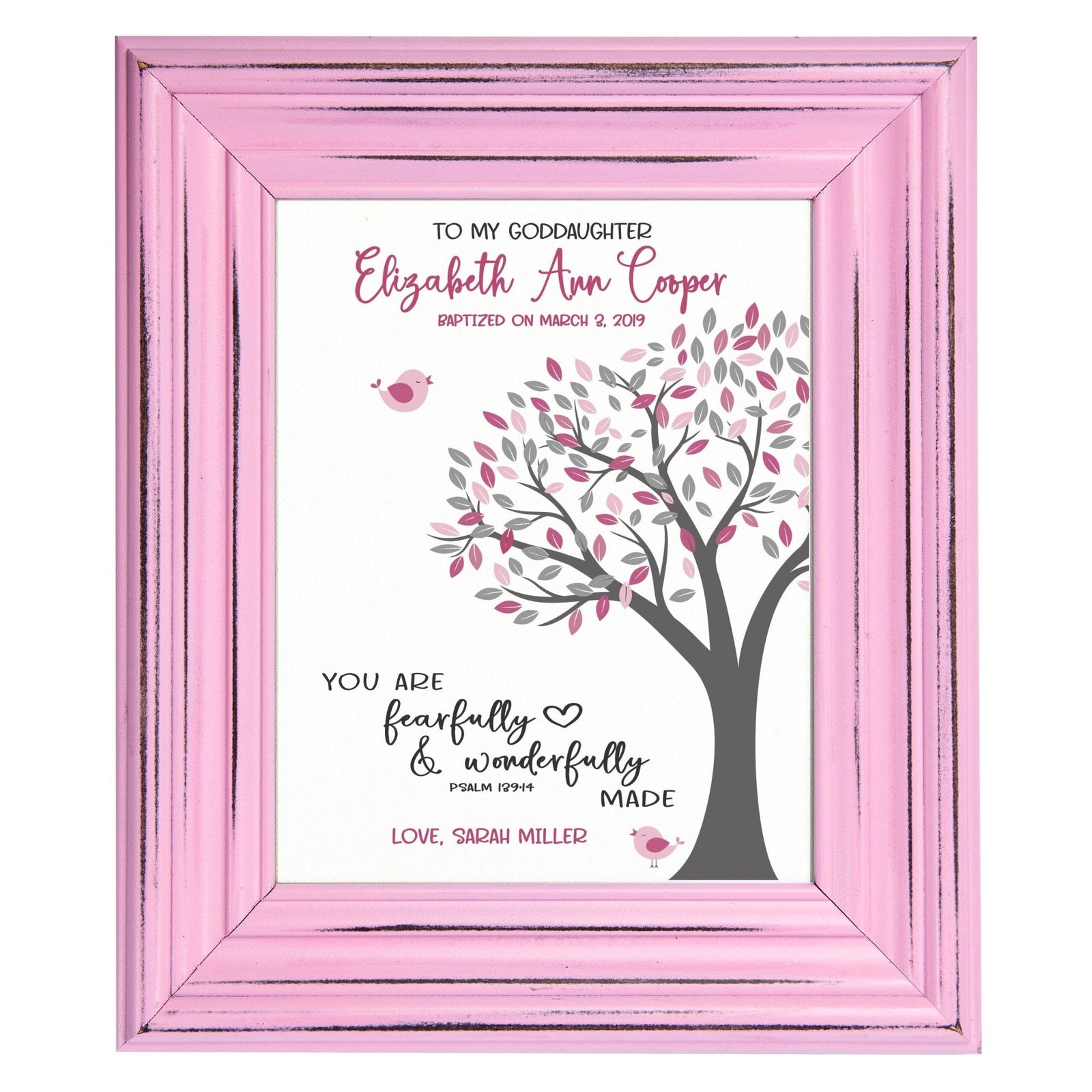 Personalized Baptism Framed Wall Decor Signs Gifts For Goddaughter