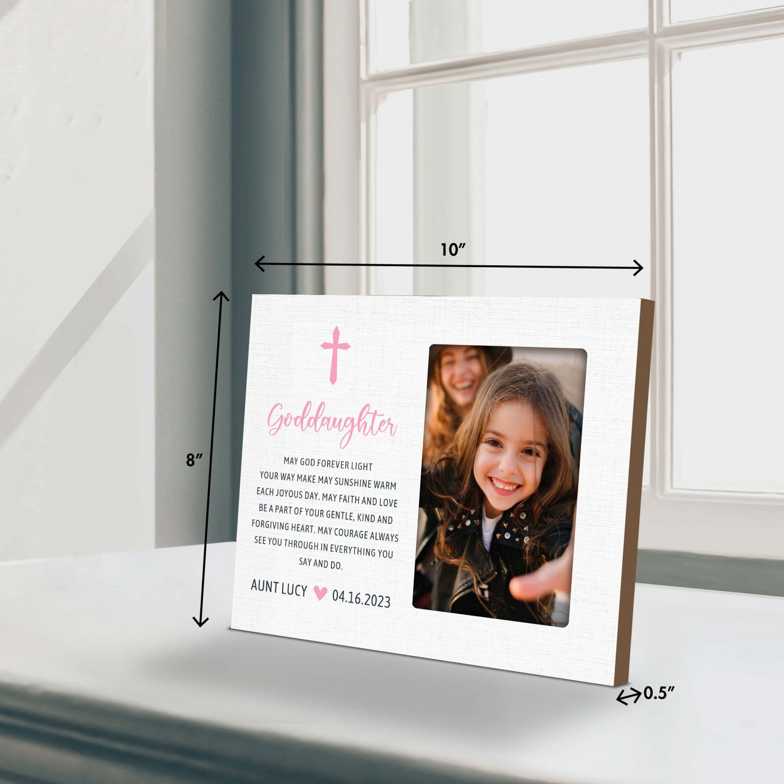 Personalized Goddaughter Wooden Picture Frame - LifeSong Milestones