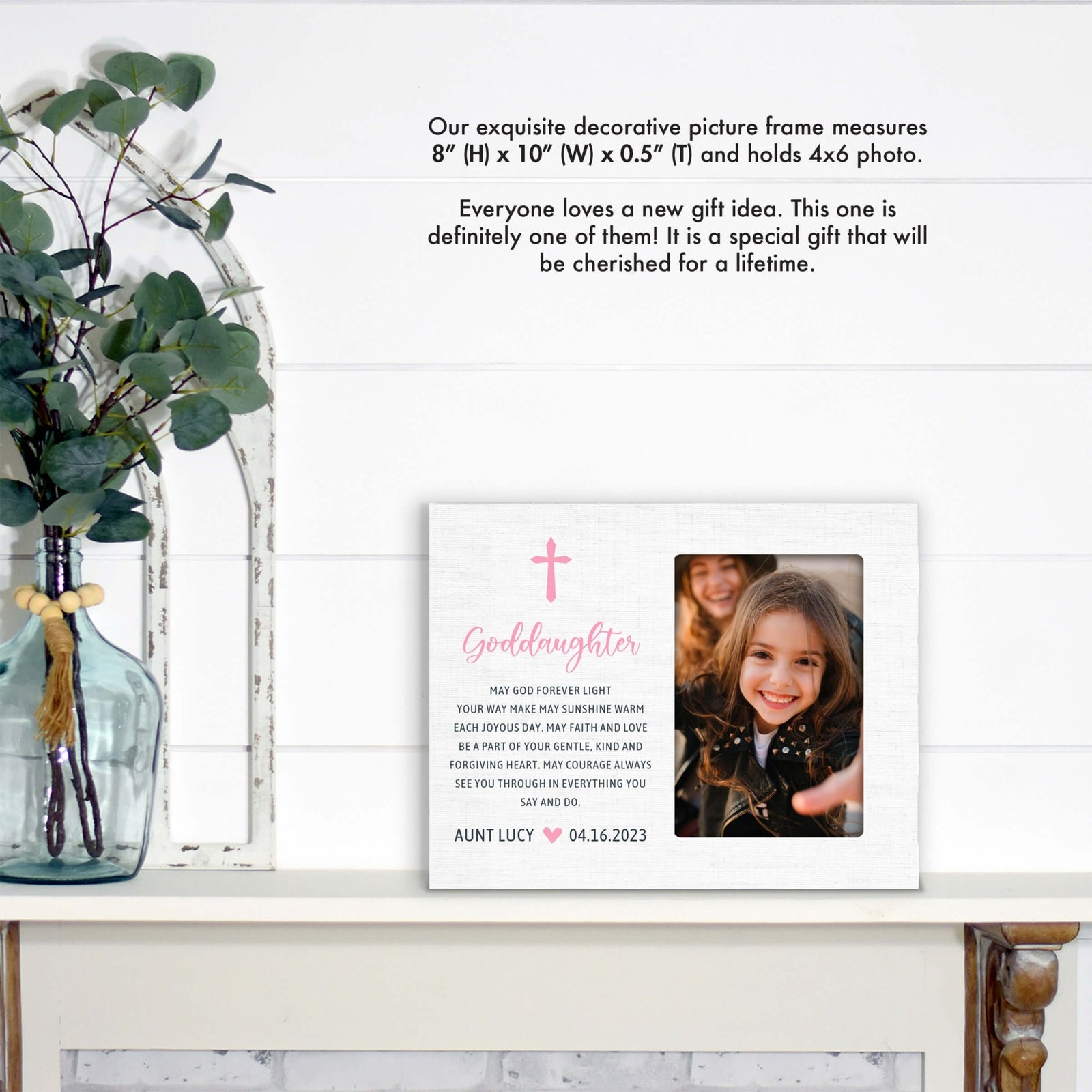 Personalized Goddaughter Wooden Picture Frame - LifeSong Milestones