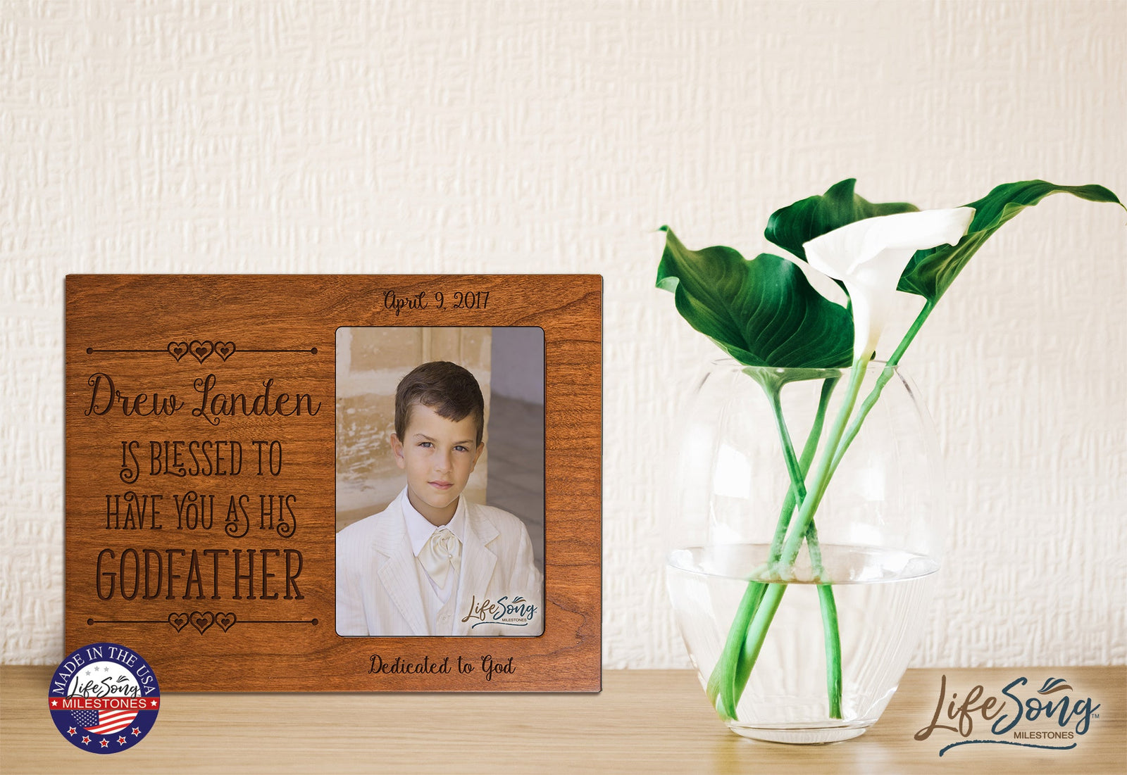 Personalized Godfather Gift Photo Frame - Blessed To Have You - LifeSong Milestones