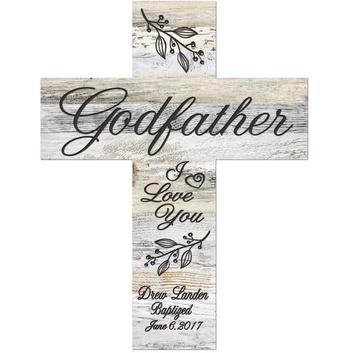 Personalized Godfather Pallet Wall Cross Gift - My Godfather - LifeSong Milestones