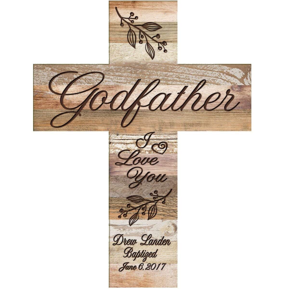 Personalized Godfather Pallet Wall Cross Gift - My Godfather - LifeSong Milestones