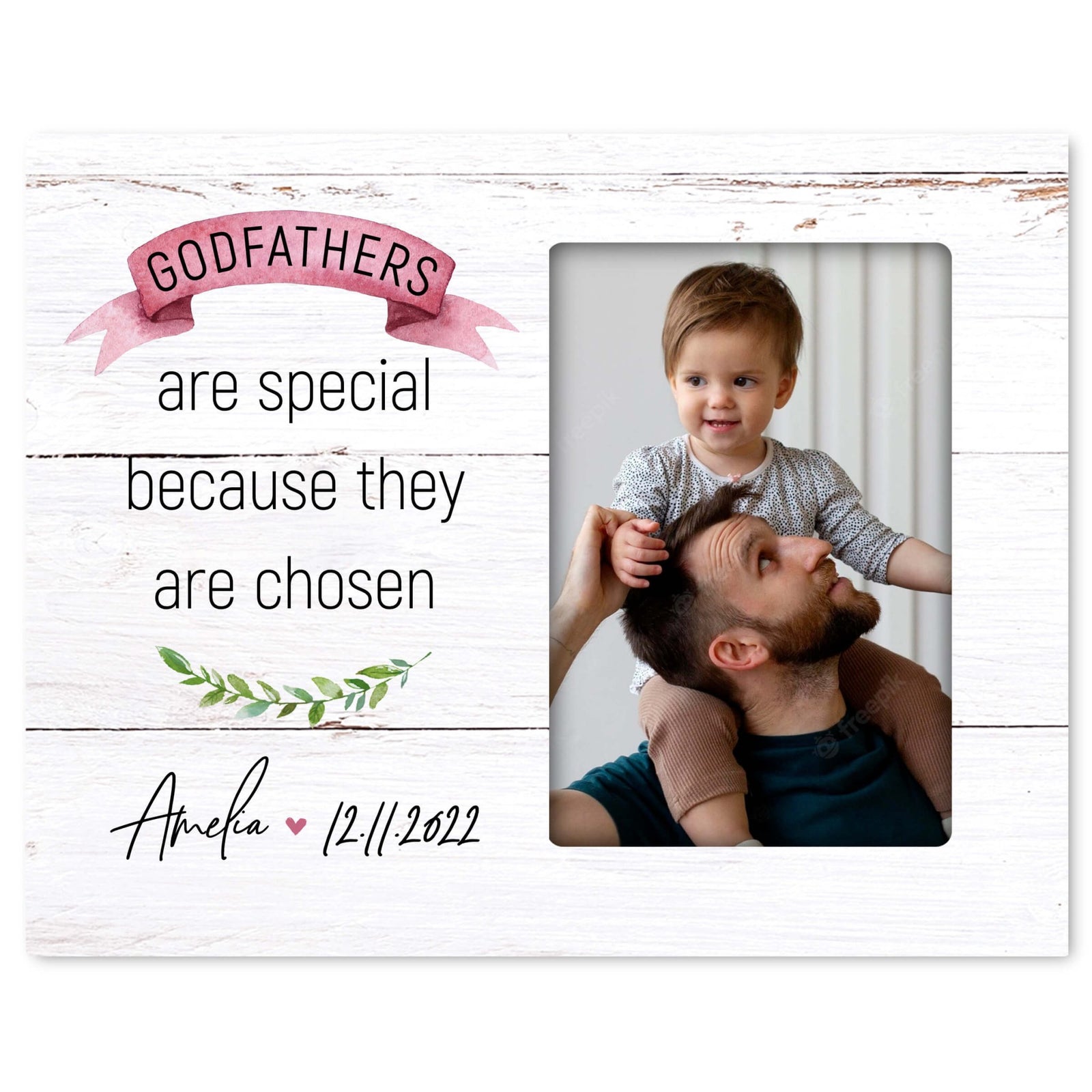 Personalized Godfather Wooden Picture Frame - LifeSong Milestones