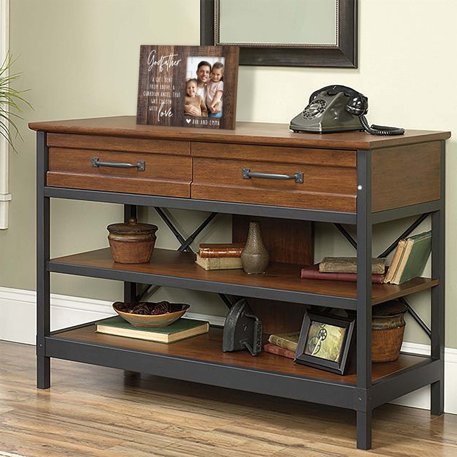 Personalized Godfather Wooden Picture Frame - LifeSong Milestones