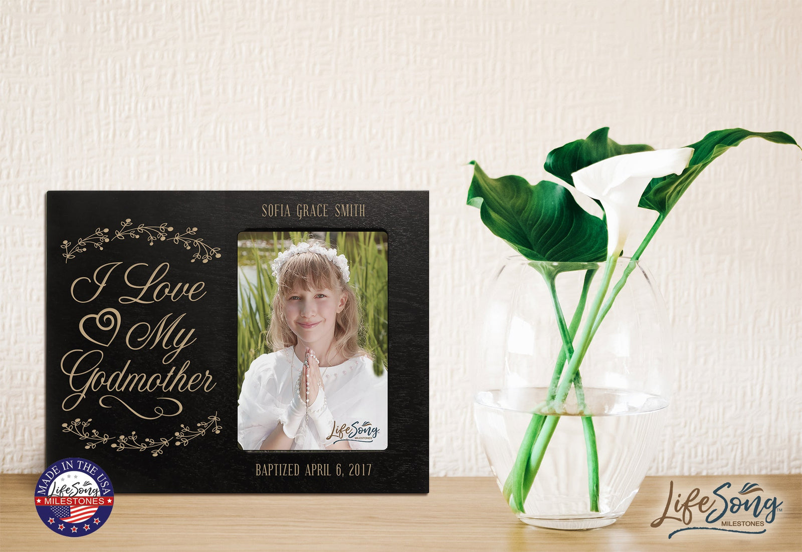 Personalized Godmother Gift Photo Frame - I Love My Godmother - LifeSong Milestones