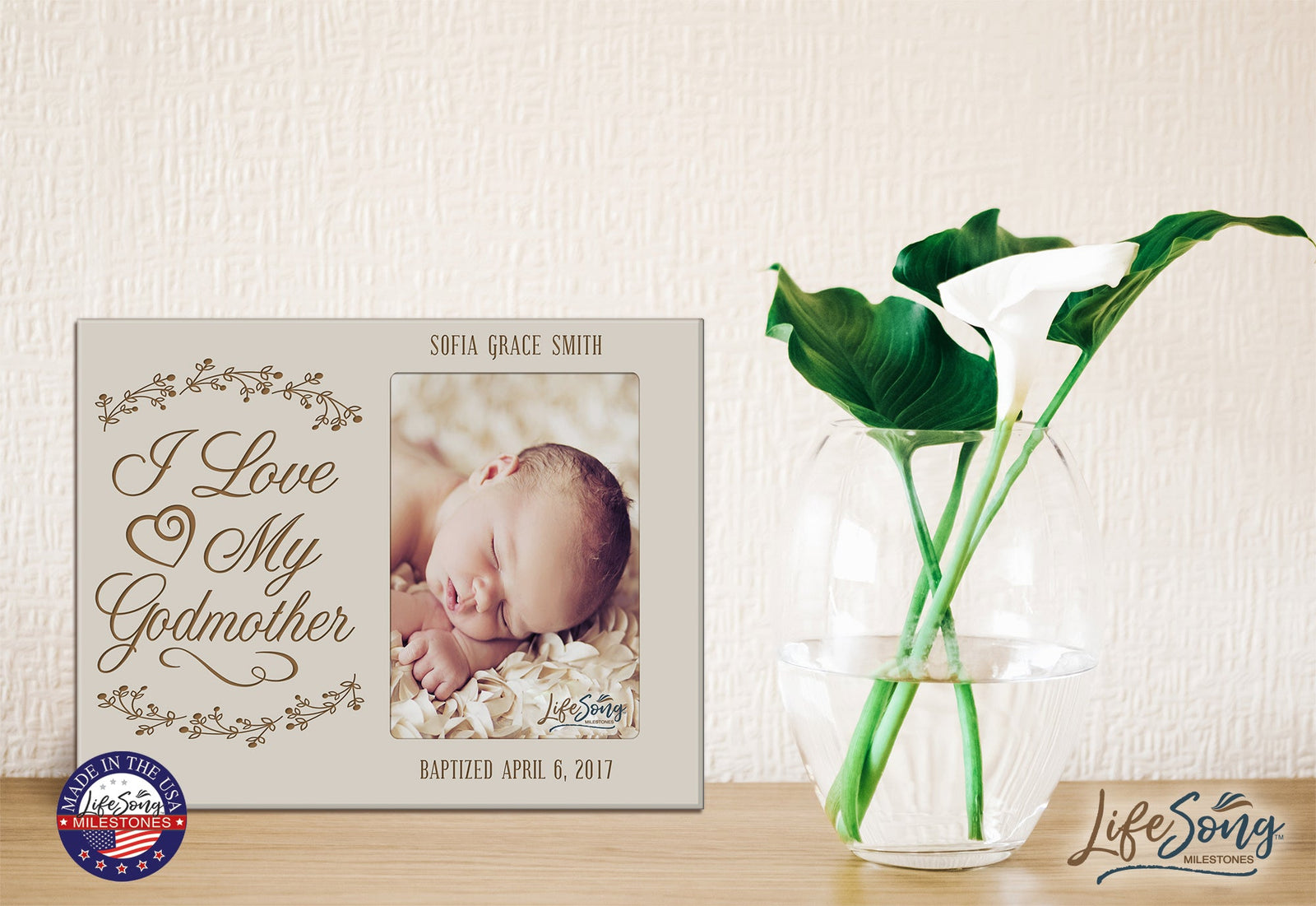 Personalized Godmother Gift Photo Frame - I Love My Godmother - LifeSong Milestones