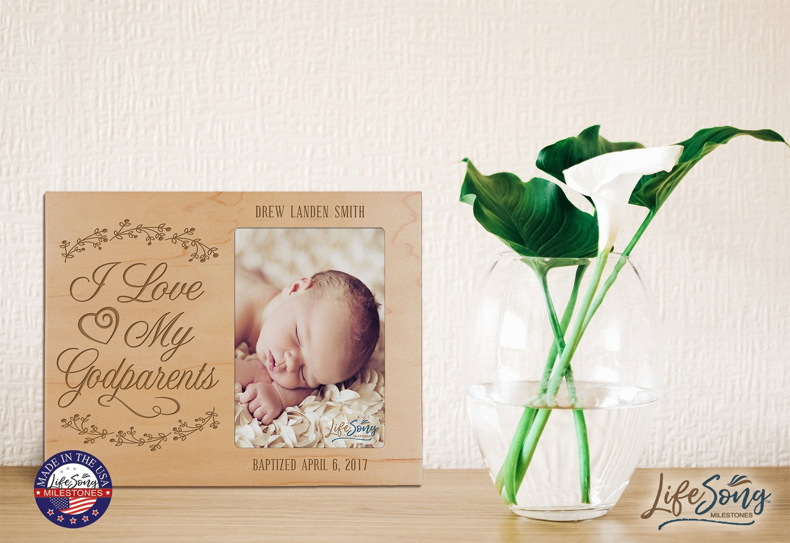 Personalized Godparents Gift Photo Frame - I Love My Grandparents - LifeSong Milestones