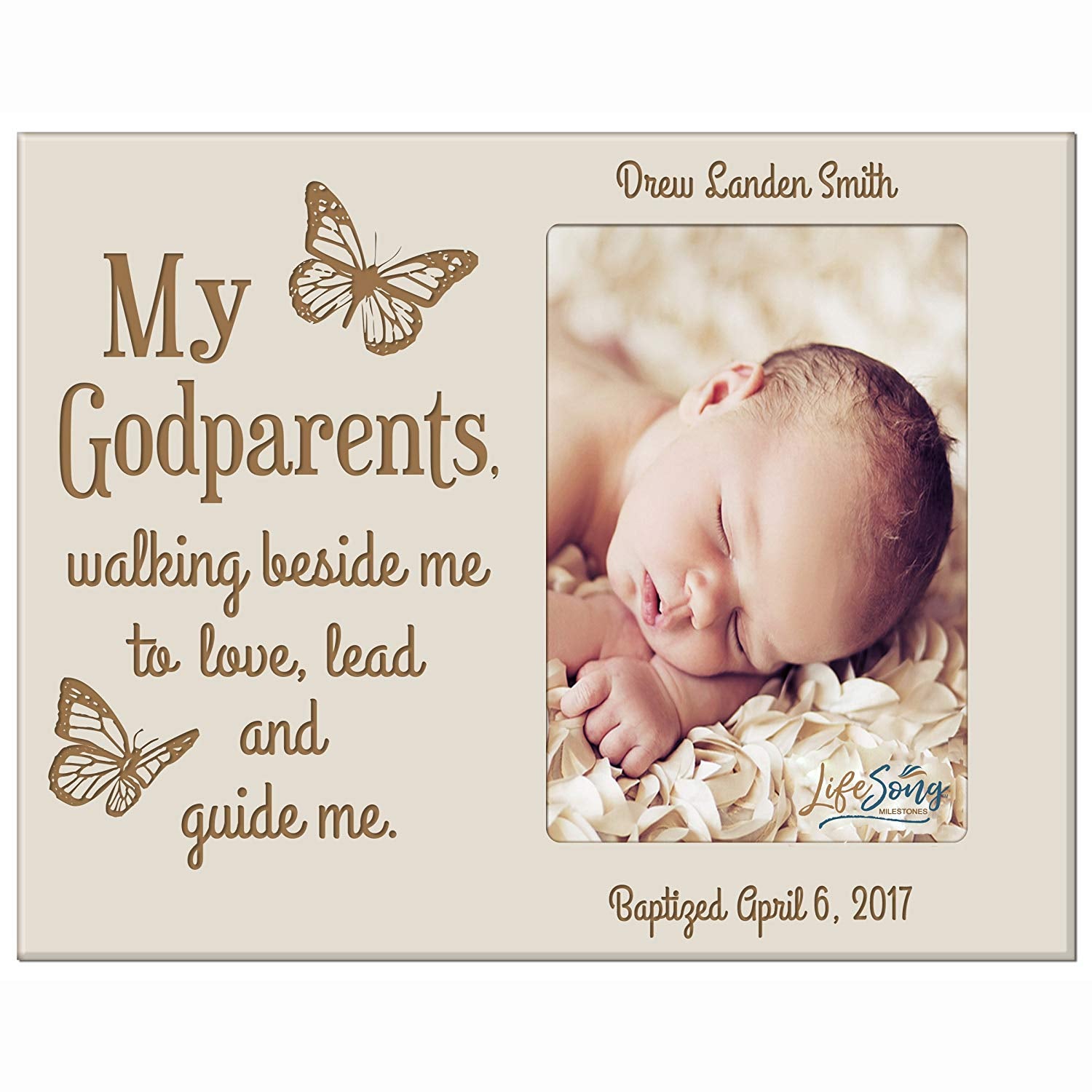 Personalized Godparents Gift Photo Frame - Walking Beside Me - LifeSong Milestones