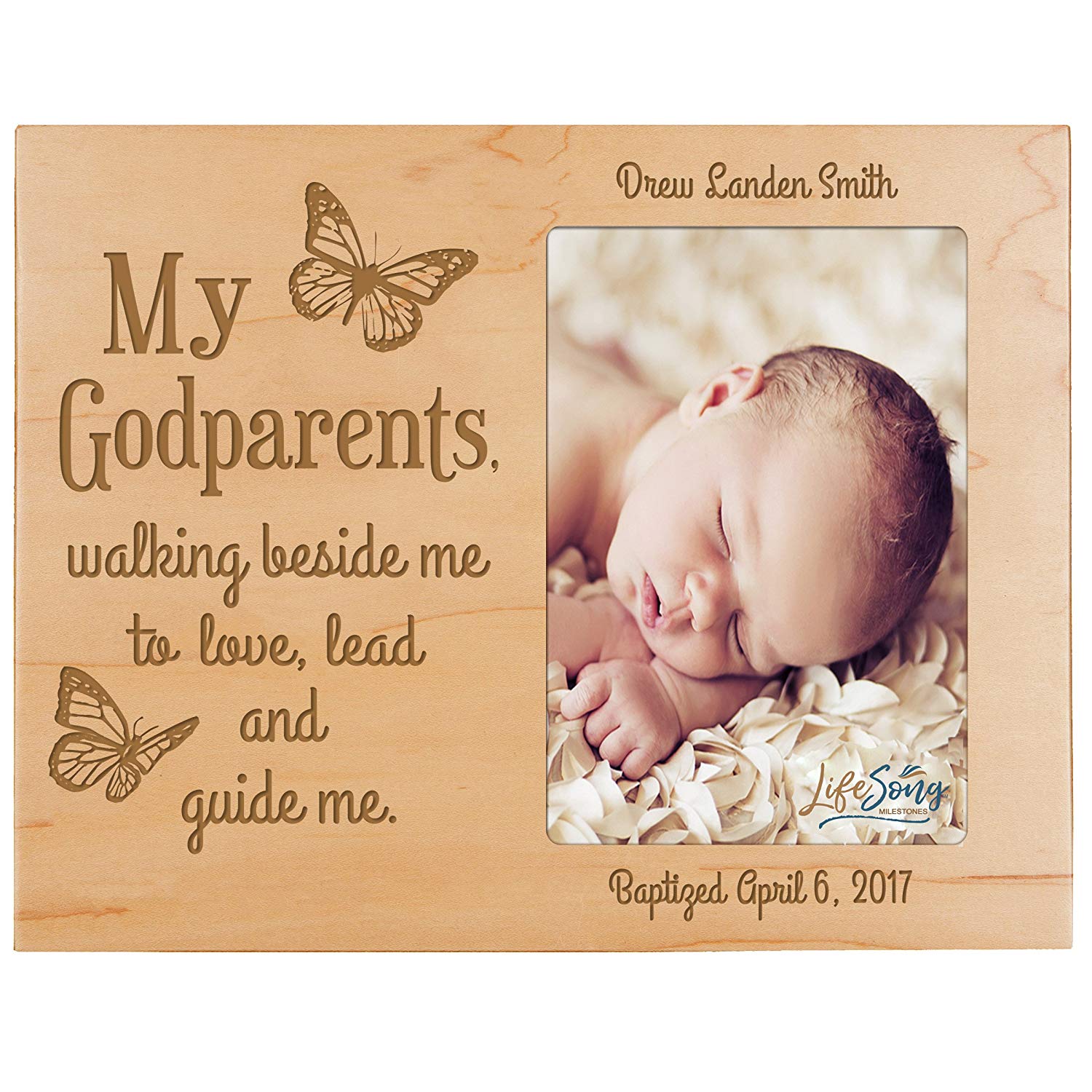 Personalized Godparents Gift Photo Frame - Walking Beside Me - LifeSong Milestones