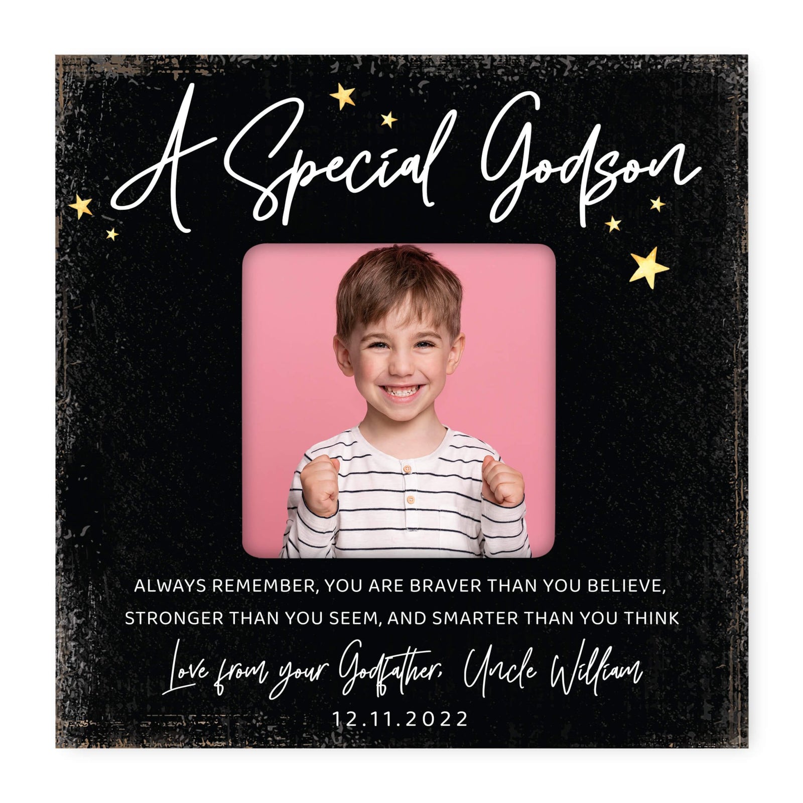 Personalized Godson Photo Frame - May God Bless You - LifeSong Milestones