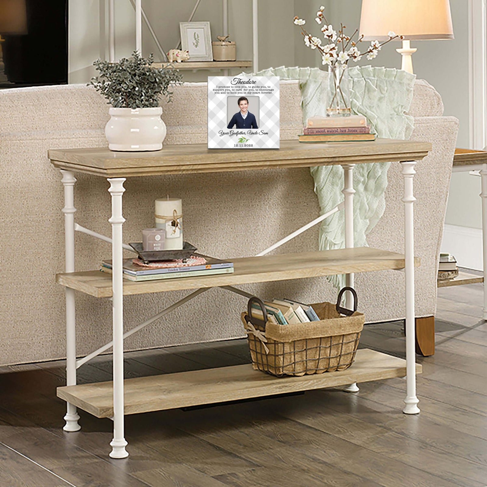 Personalized Godson Photo Frame - May God Bless You - LifeSong Milestones