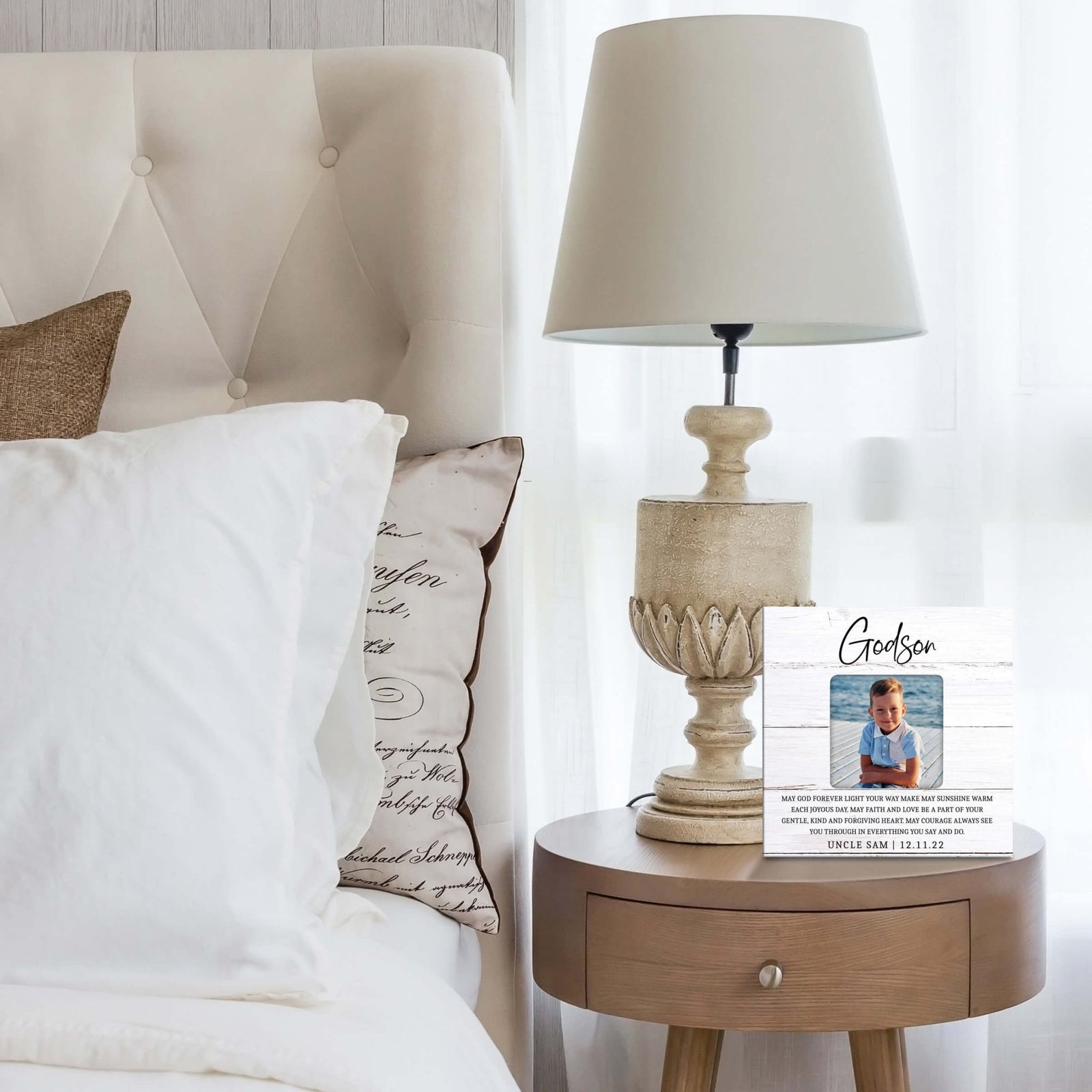 Personalized Godson Photo Frame - May God Bless You - LifeSong Milestones