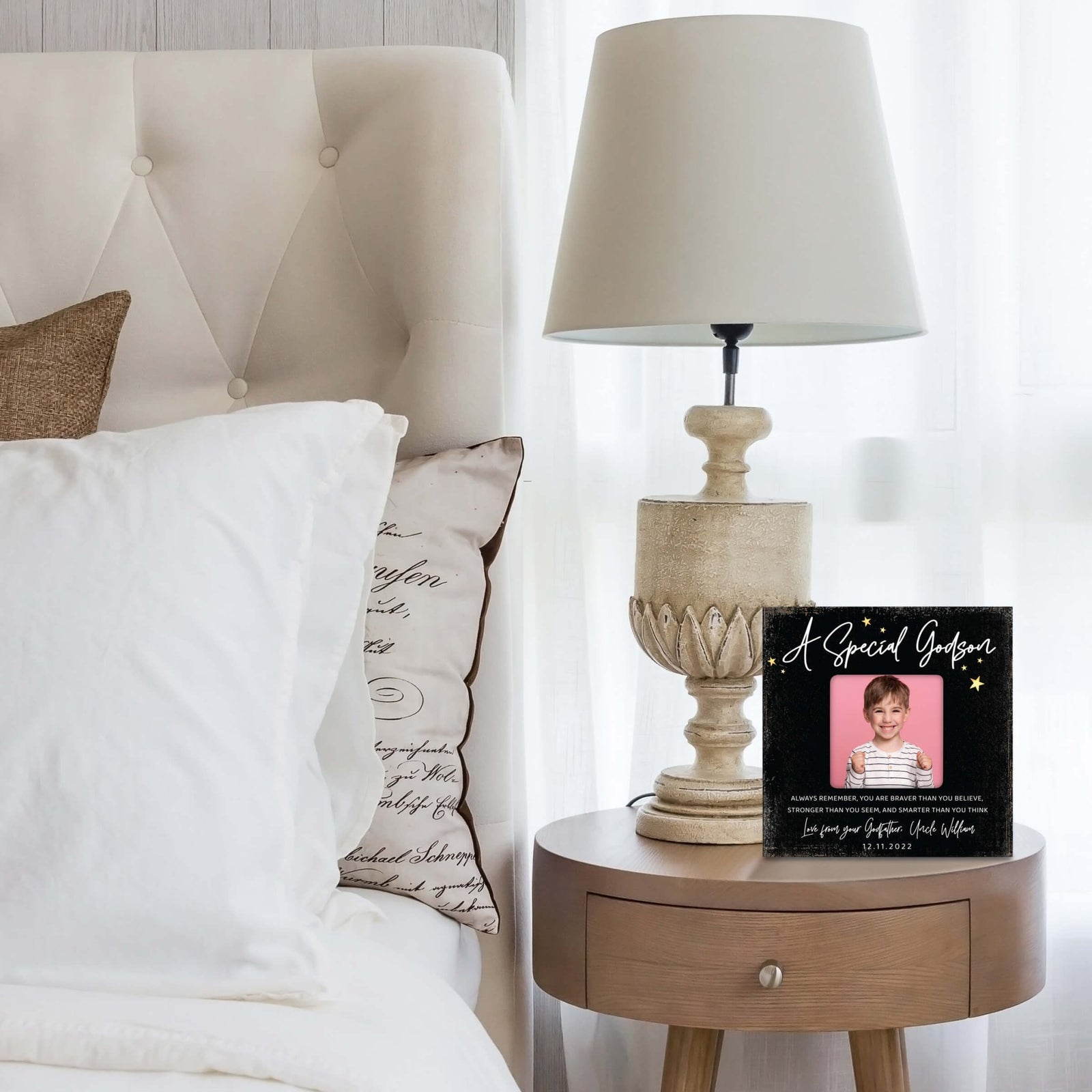 Personalized Godson Photo Frame - May God Bless You - LifeSong Milestones