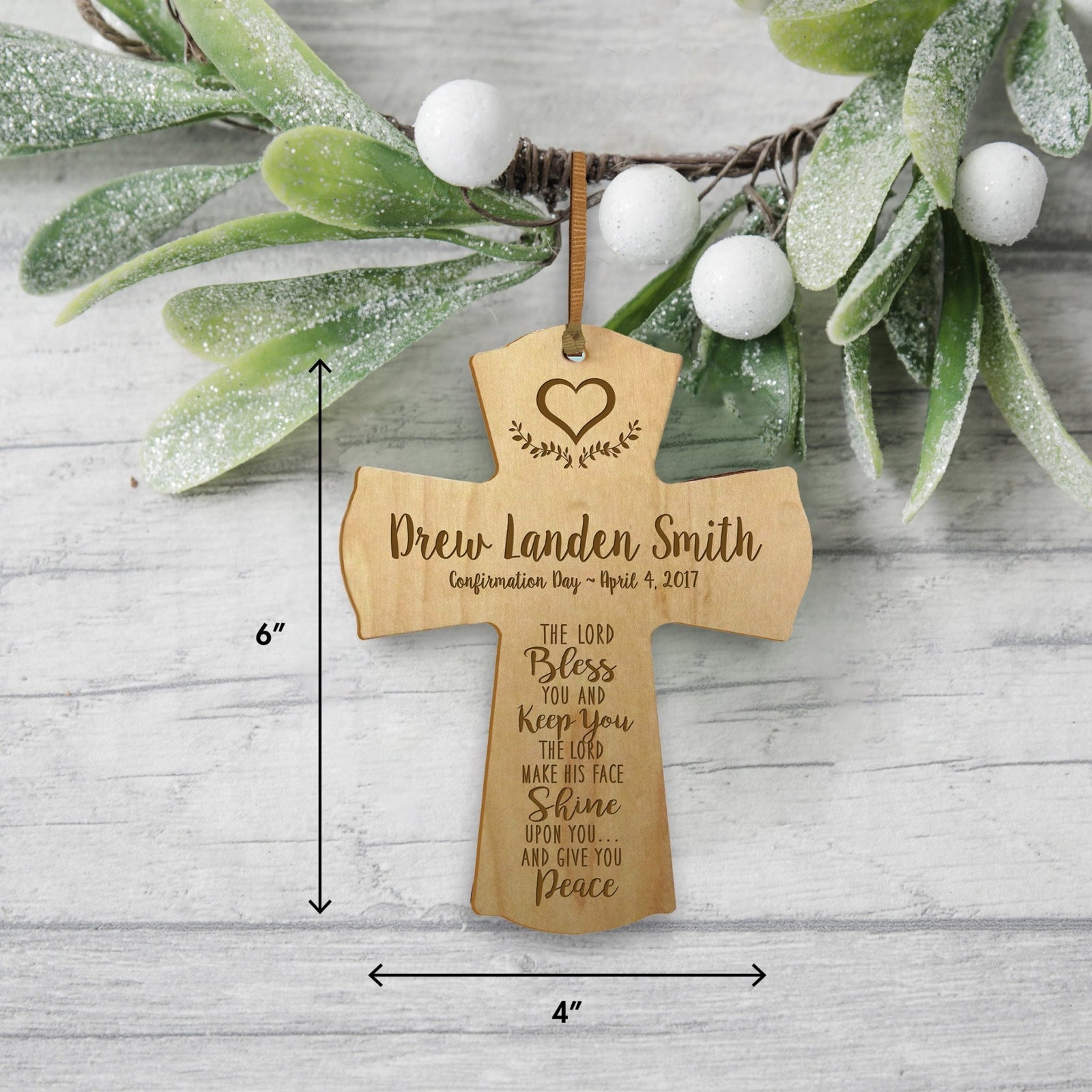 Personalized Graduation Cross Ornament - The Lord Bless You - LifeSong Milestones