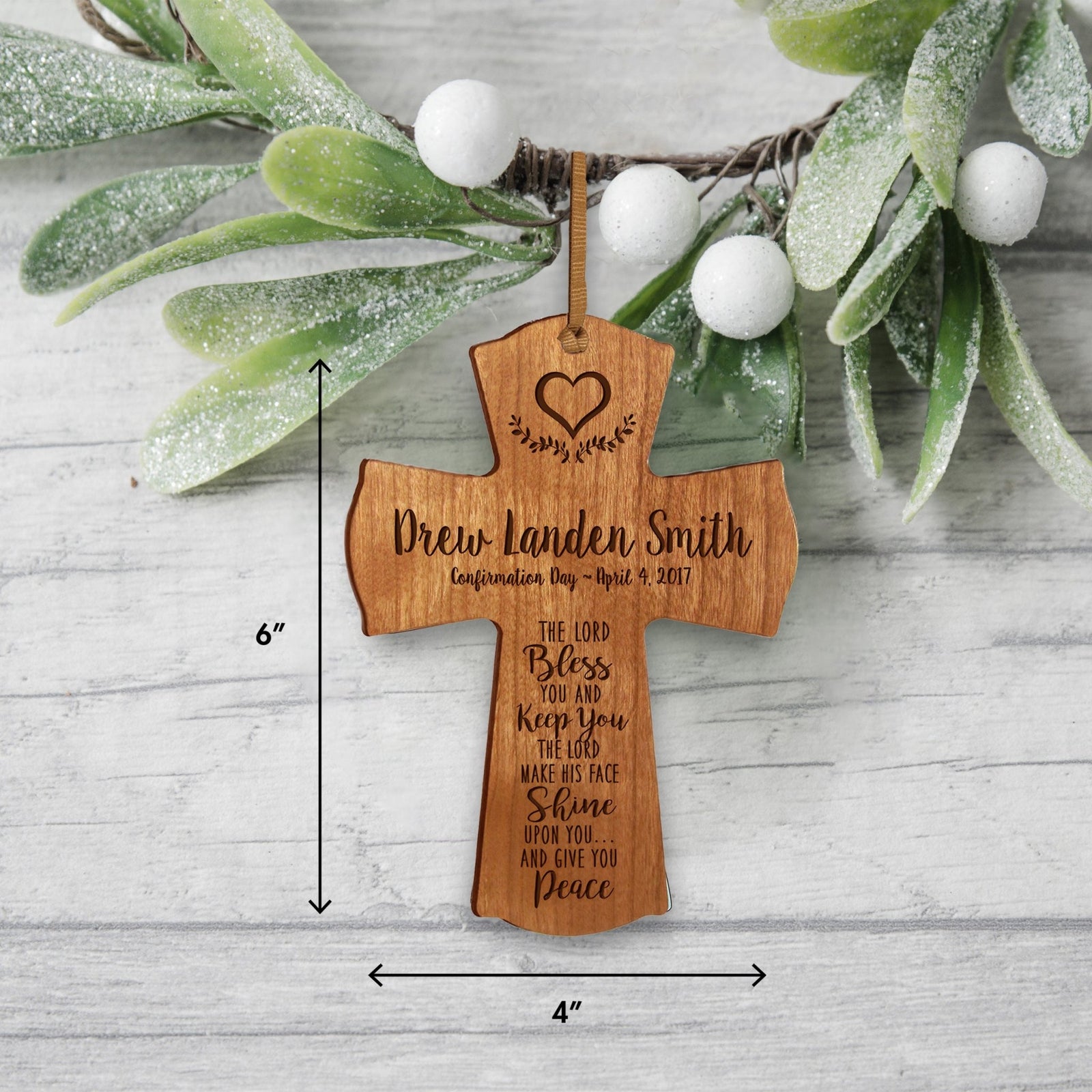 Personalized Graduation Cross Ornament - The Lord Bless You - LifeSong Milestones