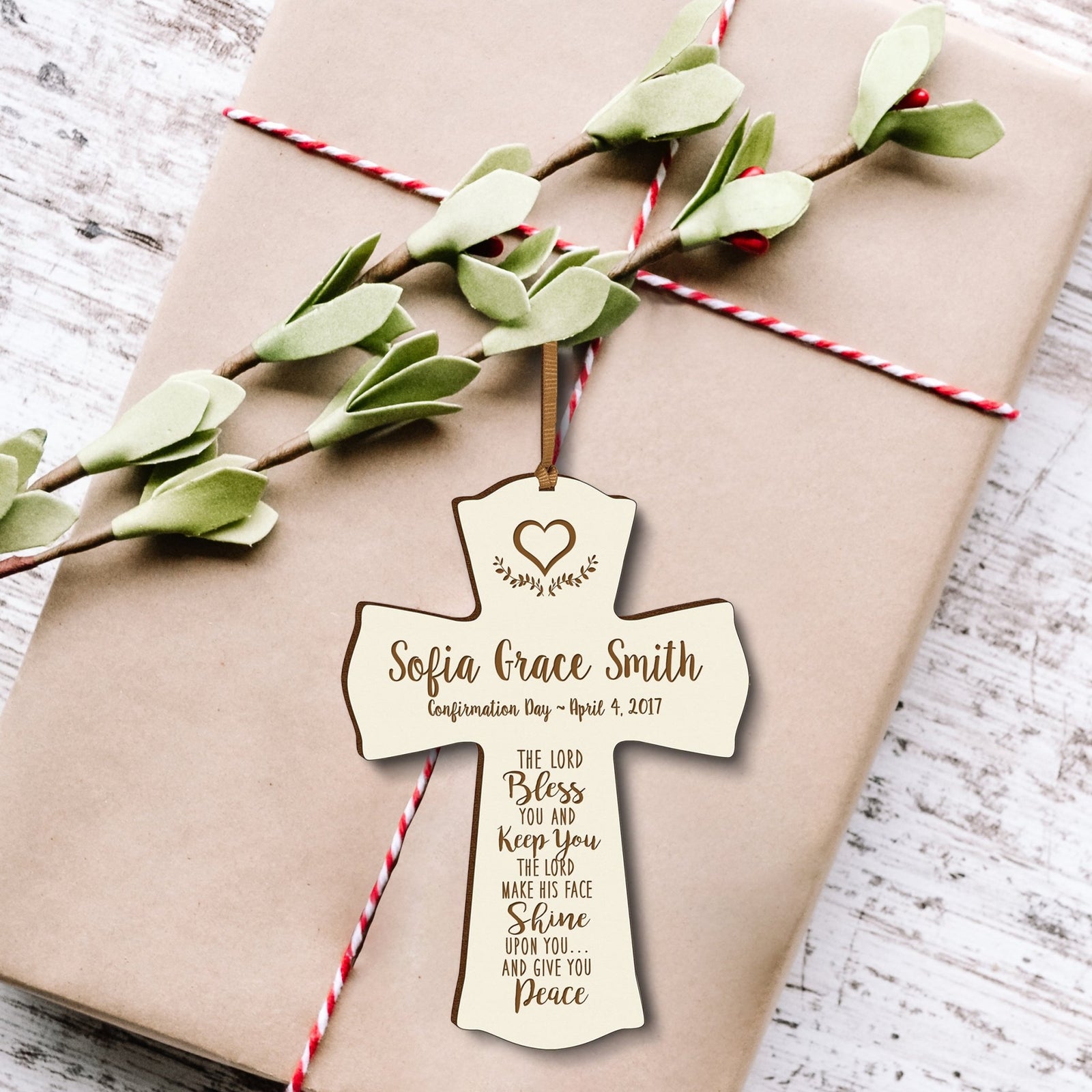 Personalized Graduation Cross Ornament - The Lord Bless You - LifeSong Milestones