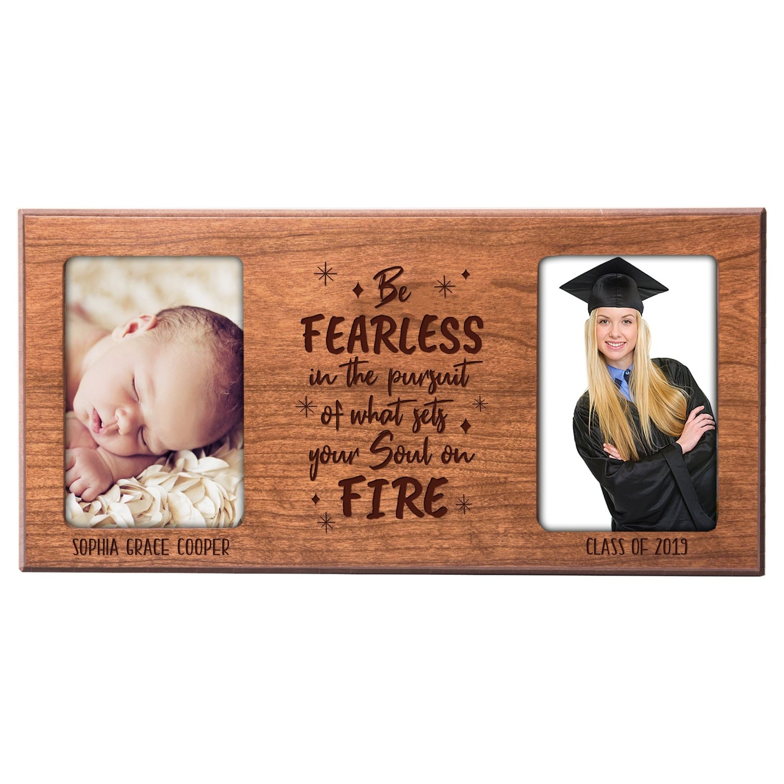 Personalized Graduation Double Photo Frame Gift - Be Fearless - LifeSong Milestones
