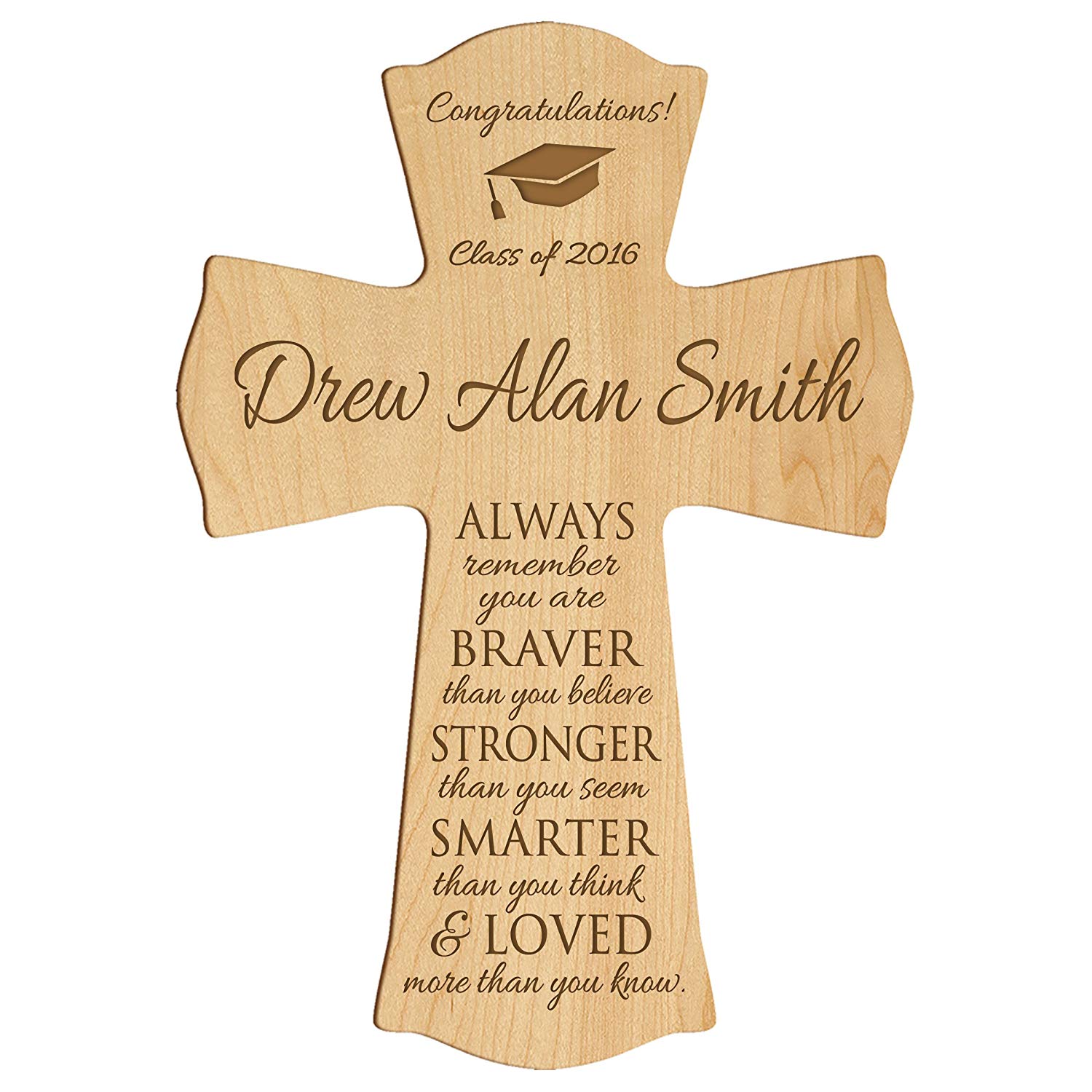 Personalized Graduation Gift Wall Cross - Congratulations - LifeSong Milestones