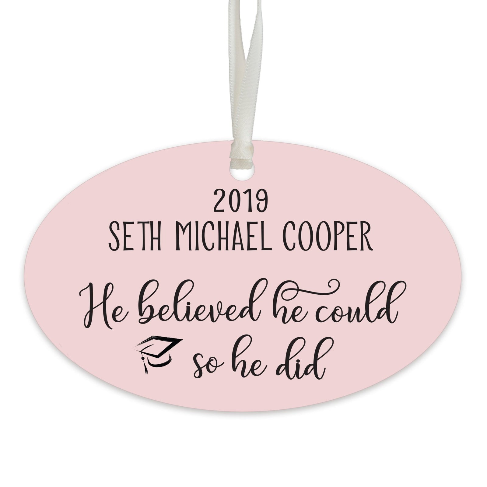 Personalized Graduation Ornament Gift for Graduate - He Believed - LifeSong Milestones