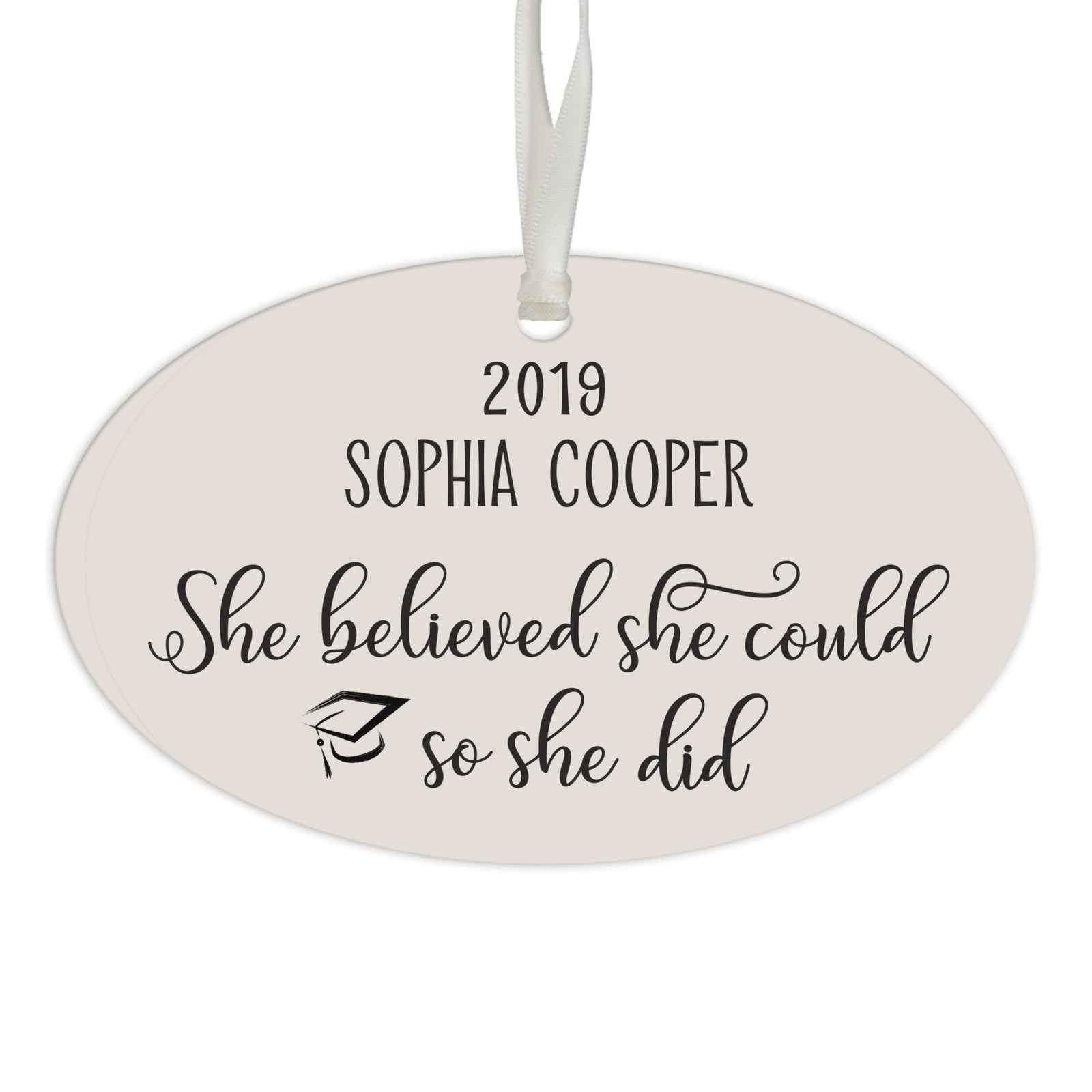 Personalized Graduation Ornament Gift for Graduate - She Believed - LifeSong Milestones