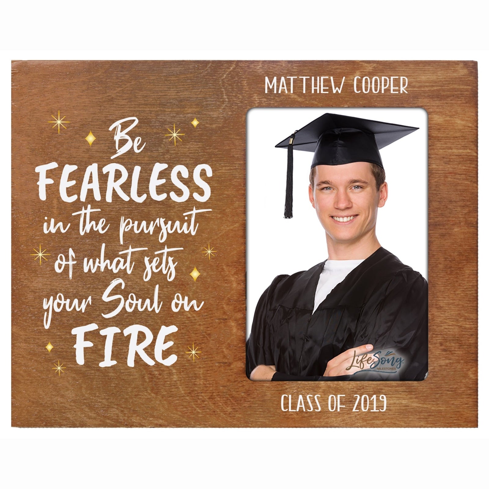 Personalized Graduation Photo Frame Gift - Be Fearless - LifeSong Milestones