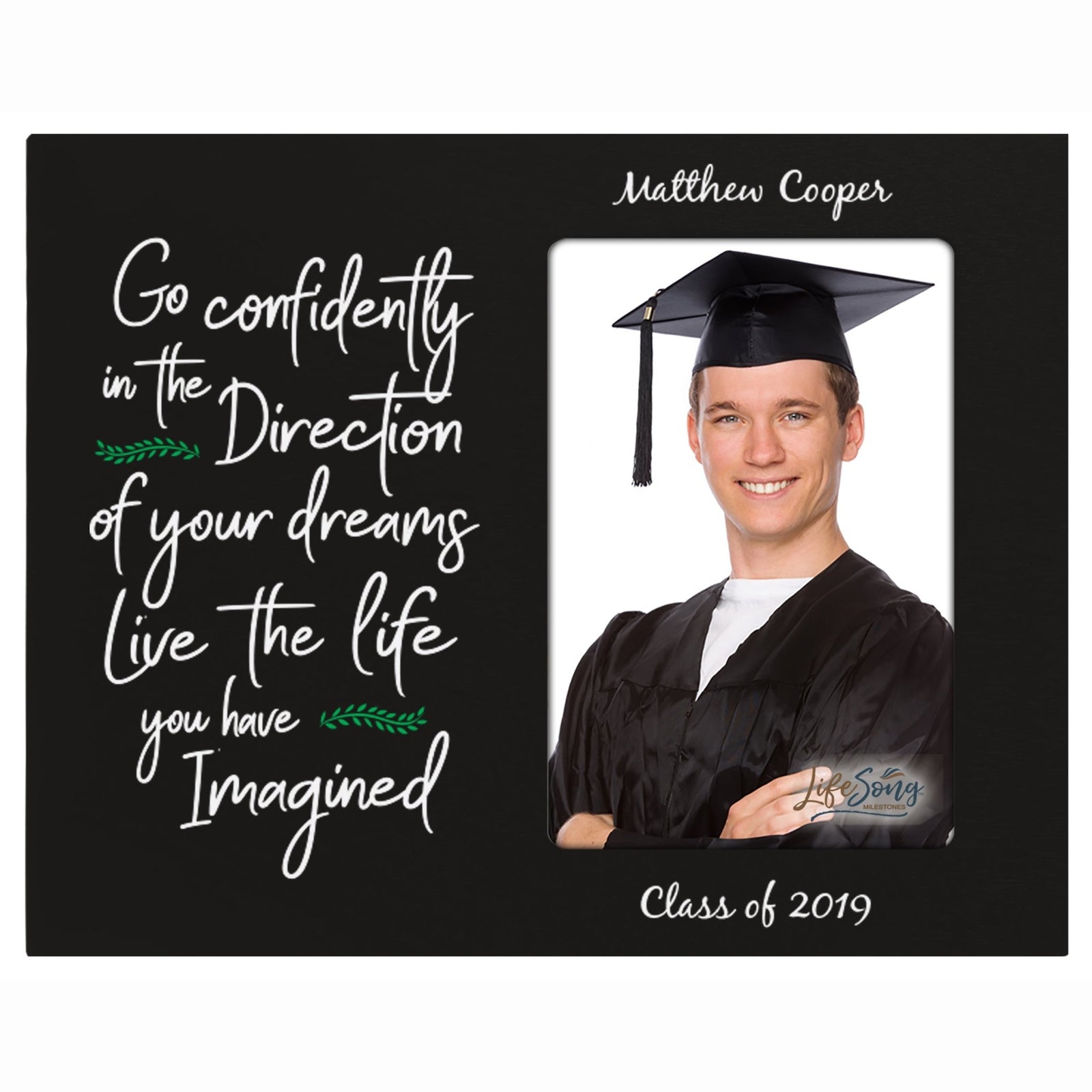 Personalized Graduation Photo Frame Gift - Go Confidently - LifeSong Milestones