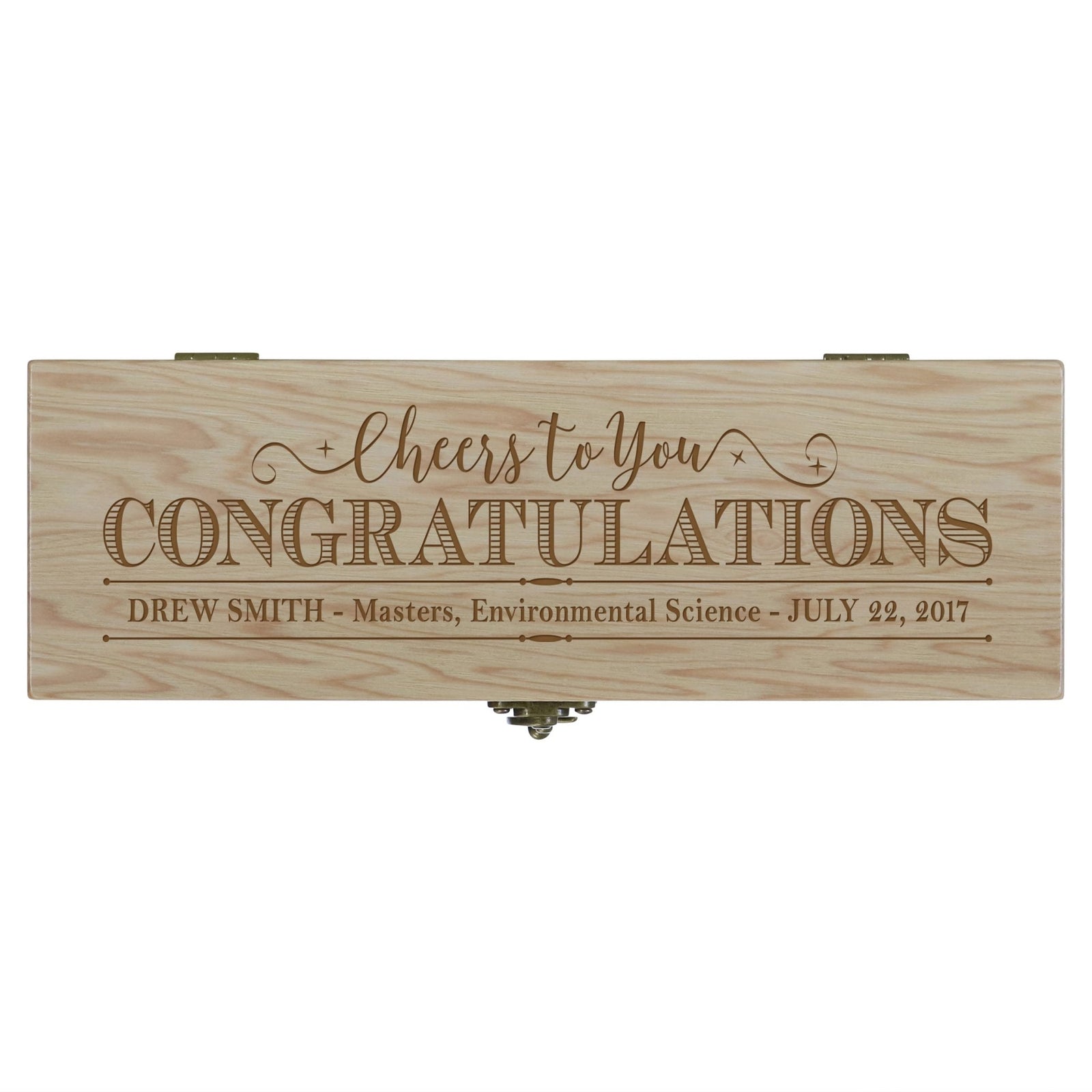 Personalized Graduation Wine Box with Latch - Congratulations - LifeSong Milestones
